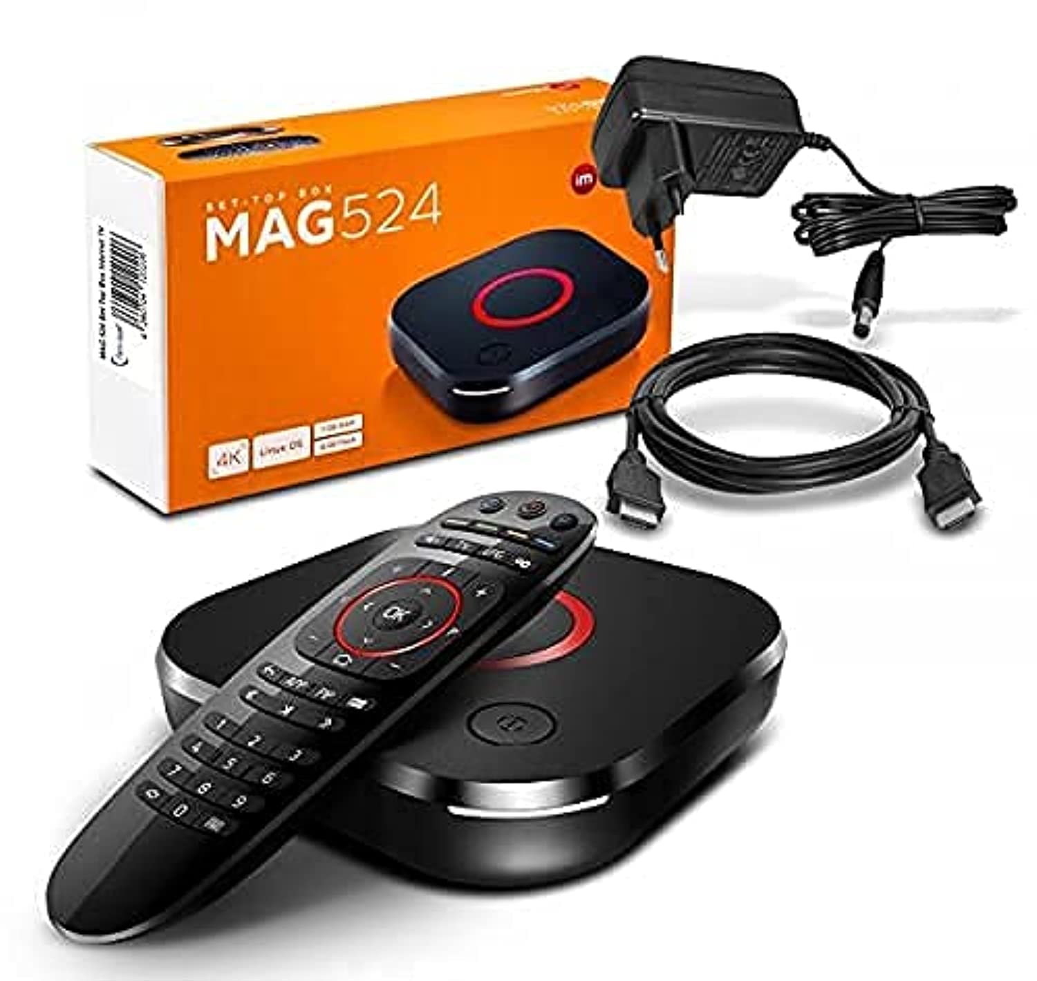 Original MAG 524 IP TV Internet Streamer HEVC H.265 4K UHD 60FPS Linux USB 3.0 LAN HDMI (much better than Mag 520&520w3)