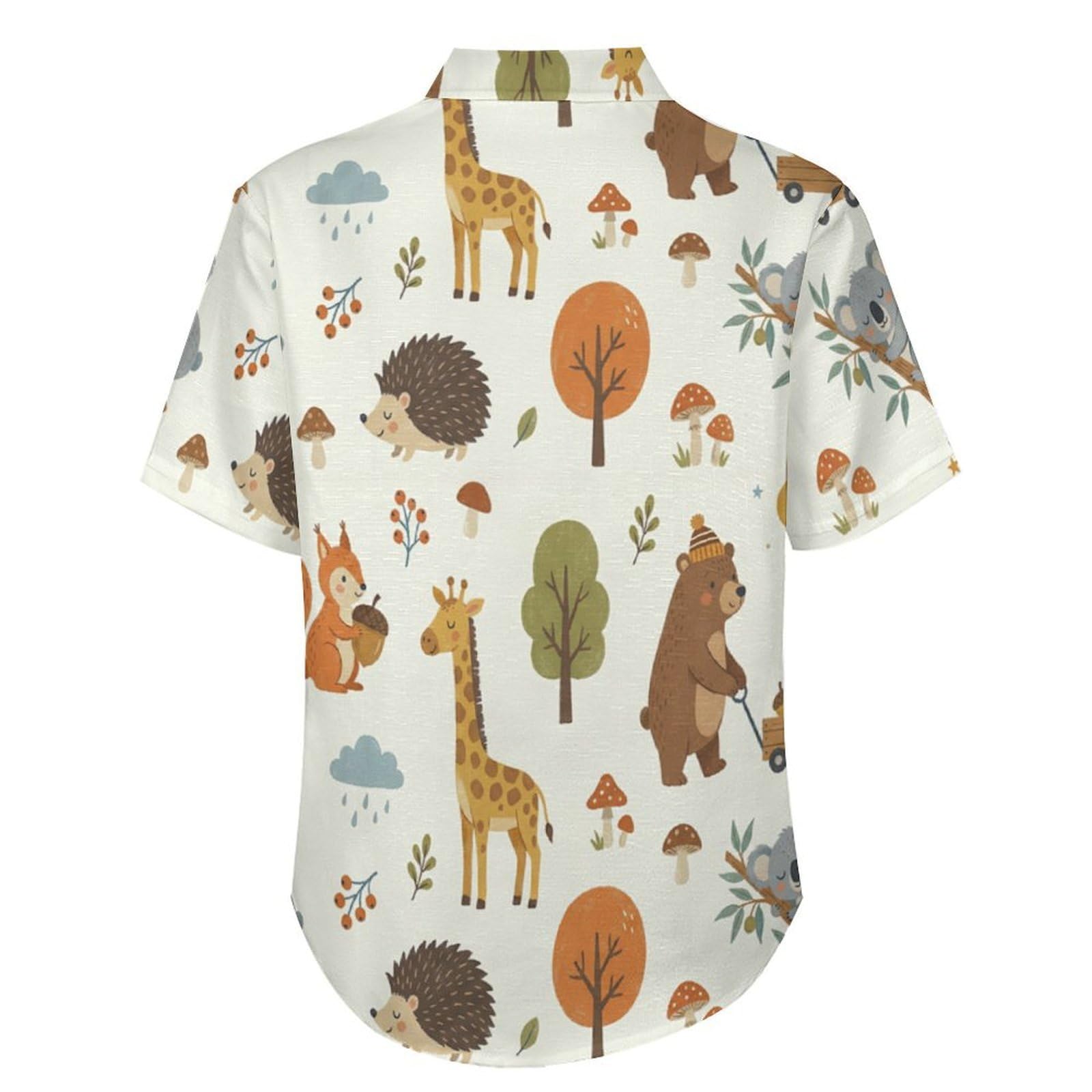 Camicie a Maniche Corte da Uomo - Camicie da Spiaggia con Stampa Animali Divertenti Cartoni Animati, Funky Estiva Cool Camicia Hawaiana Monopetto Camicia S-7XL