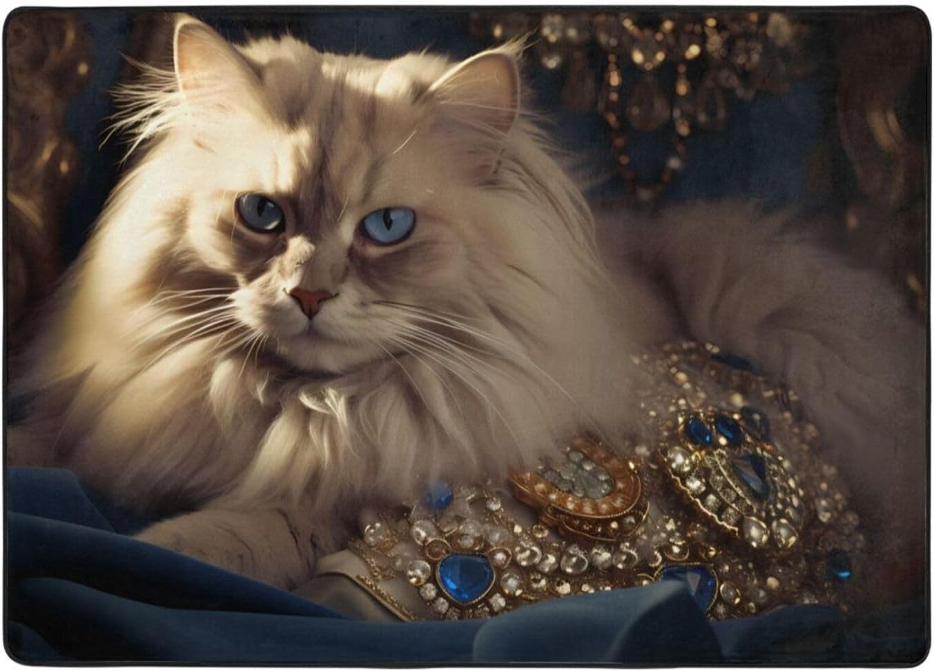 Shiny Cat Printed Flannel Floor mat 80x58 inches for Bedroom, Living Room, Study Room Decorative Carpet