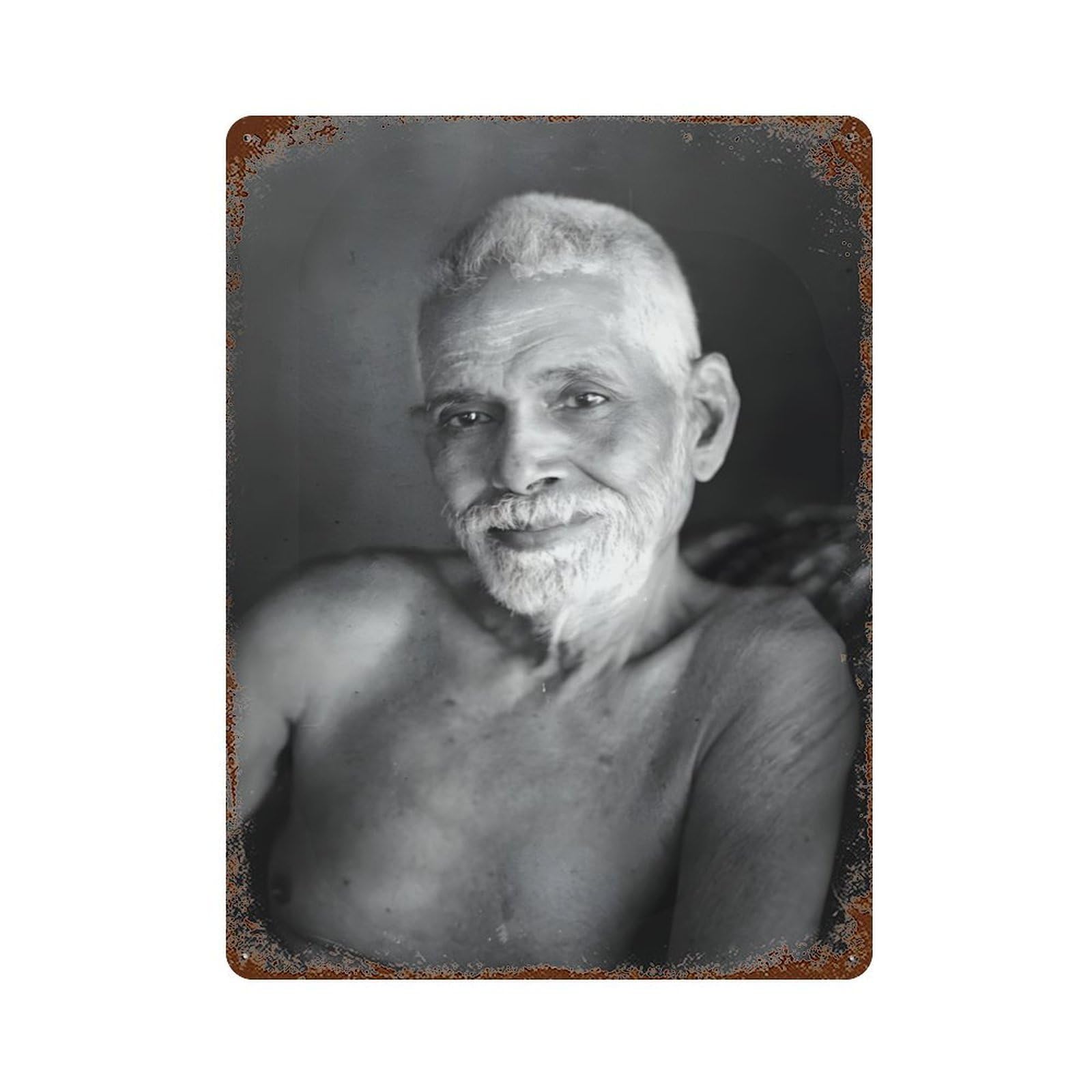 xiaoxiaoshen Vintage Portrait Of Ramana Maharshi Wall Decor Art Metal Tin Poster Modern Home Decor Art Home Bar Shop Decorations Vintage Sign 40x30cm