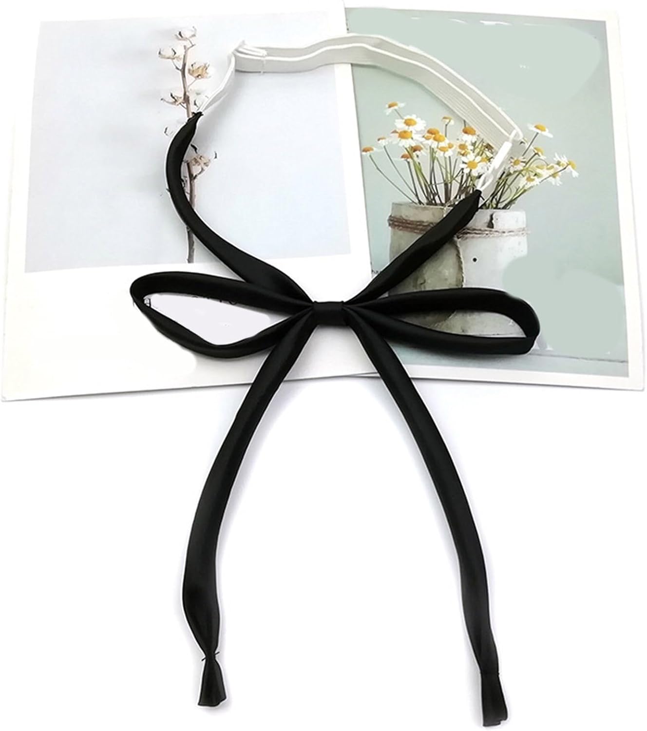 JK School Uniform Self-Tie Bow For Women Japanese Solid Color Adjustable Pre-Tied Streamers Ribbon Neck Party Accessory
