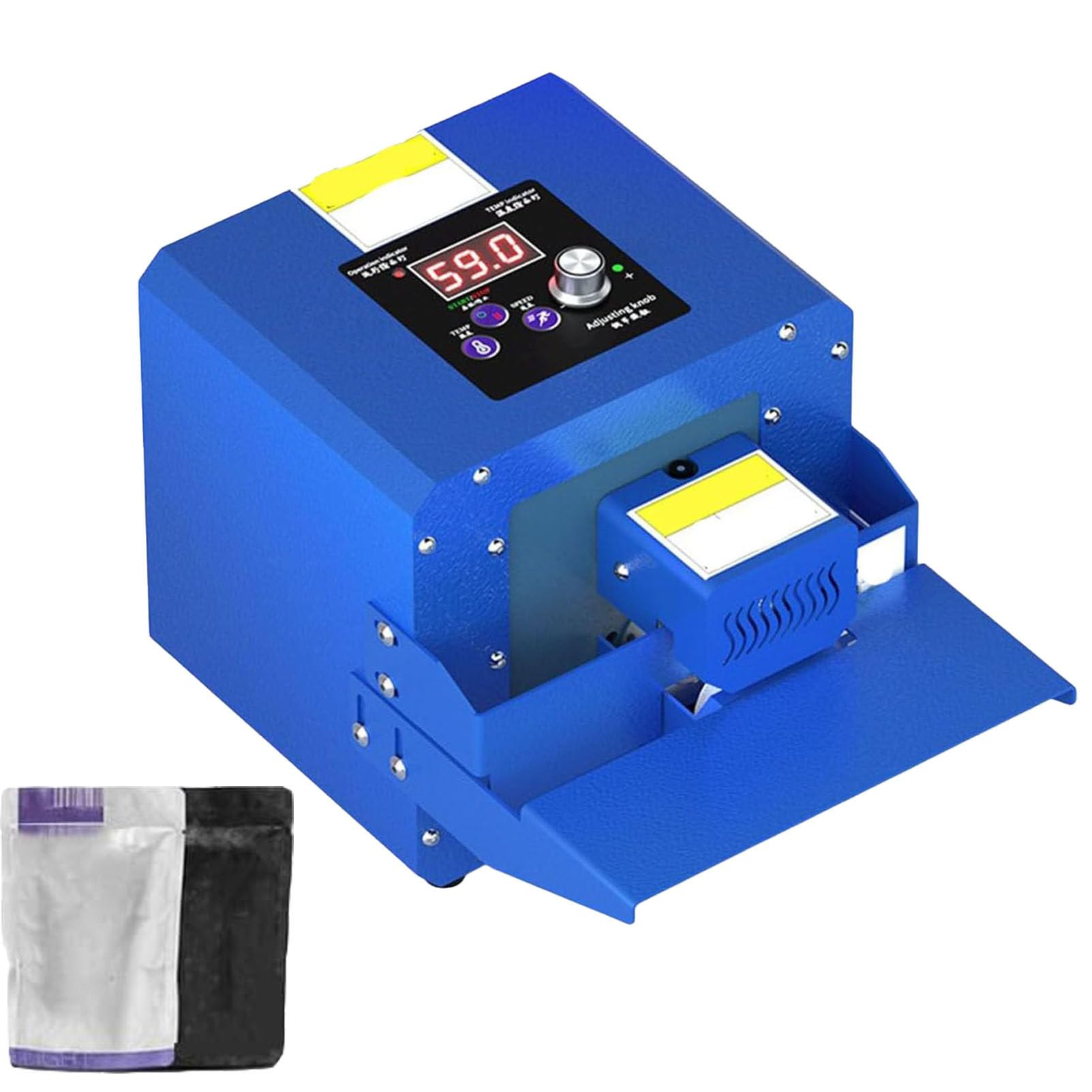 Selladora automática de Bolsas de plástico, selladora de Banda Continua, selladora de Bolsas de plástico con Grosor Ajustable, 5 m/min, para Todo Tipo de Bolsas termosellables.