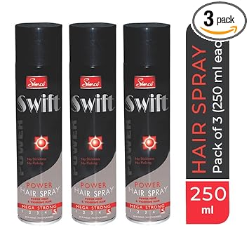Simco Swift Hair Spray | For All Hair Types | Pack of 3 (250 ml each) | Ideal for Men & Women | Set the Desired Hairstyle
