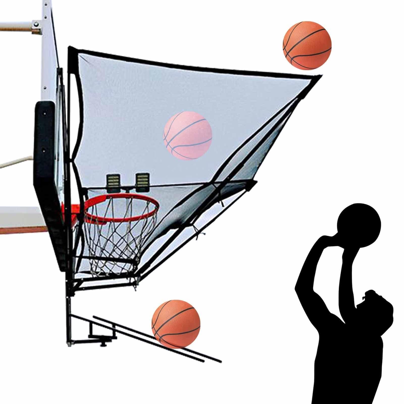 Red de retorno automático de baloncesto, accesorio de rebote para aro, ahorra tiempo y esfuerzo, no más pelotas de búsqueda, perfecta para práctica de tiro en solitario, fácil montaje en aro de