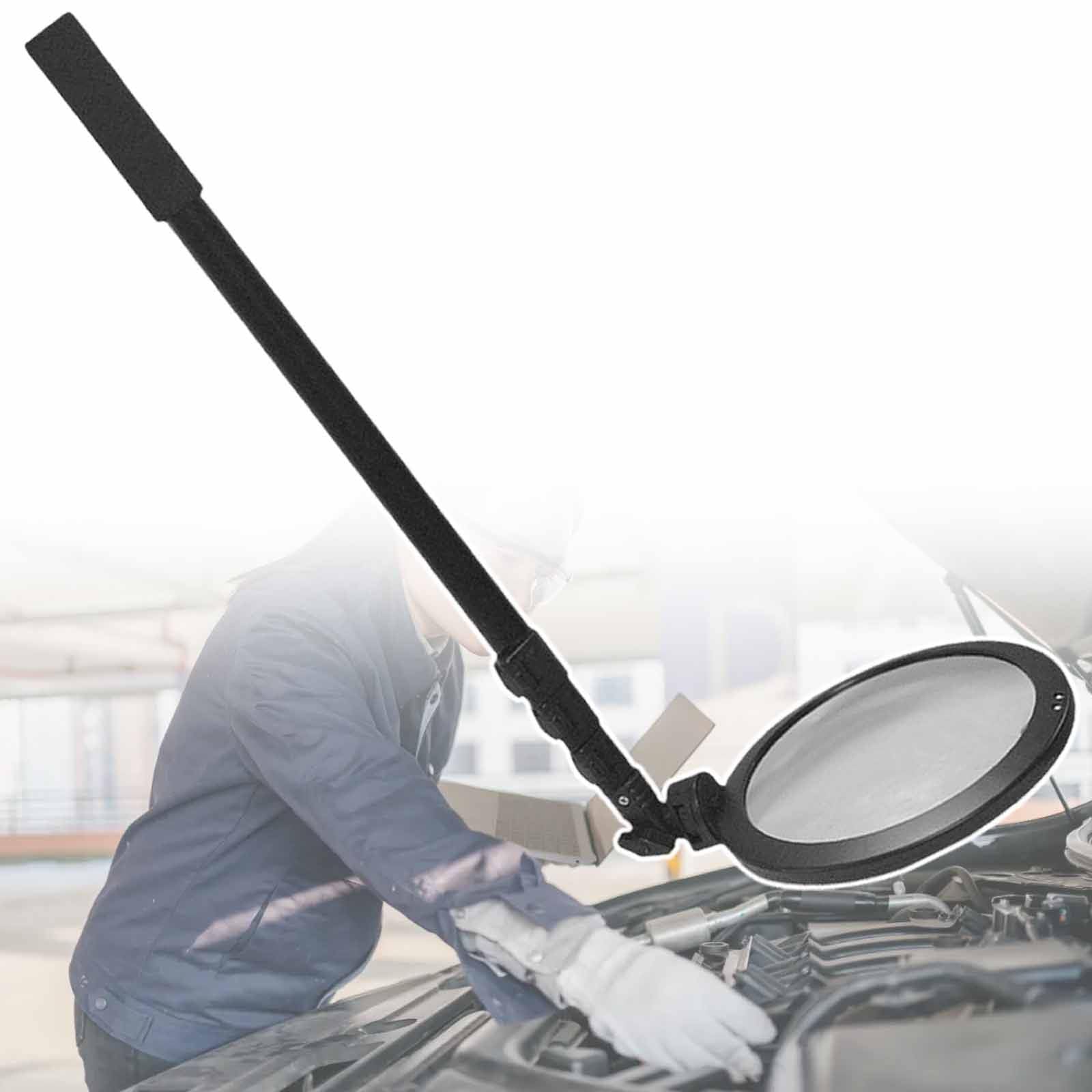 SXYKXYDL Under Vehicle Inspection Mirror,Portable Led Automotive Inspection Round Mirror,Telescopic Handle,For Underground, Roofs,B,A