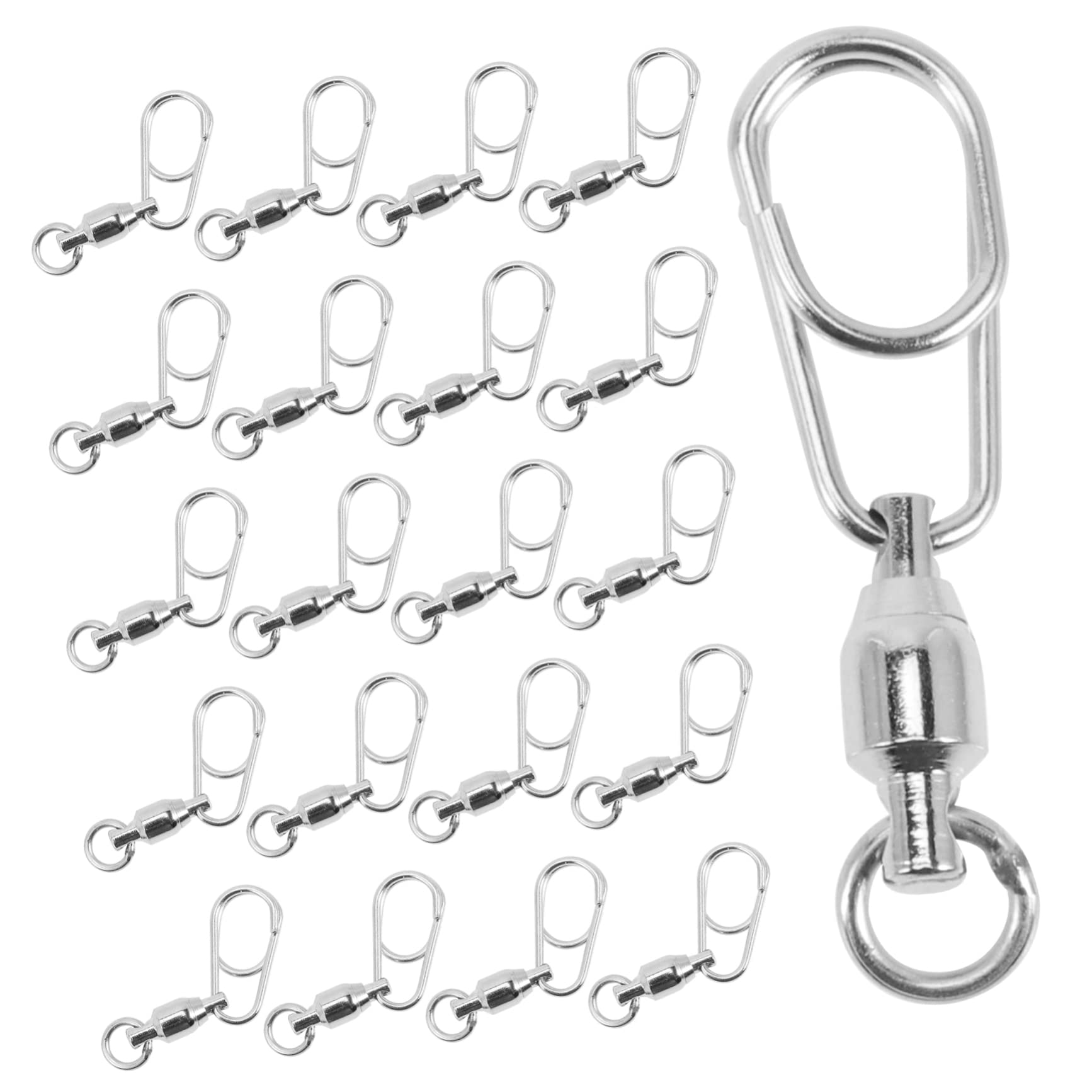 BESPORTBLE Connettore ad anello a otto cifre esca artificiale antiruggine canna girevole a scatto amo anello di collegamento di pesca clip per esche portatili Acciaio inossidabile