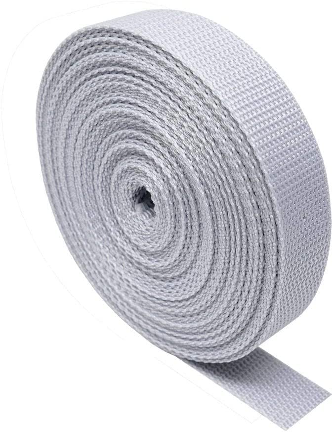 Fettuccia resistente - 5 metri - zaino/zaino, cinghia per bagagli/carichi, cintura (grigio chiaro, 25 mm)