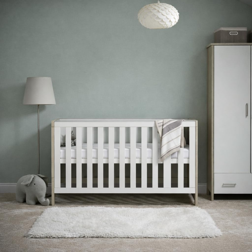 Obaby Nika Cot Bed - Grey Wash/White