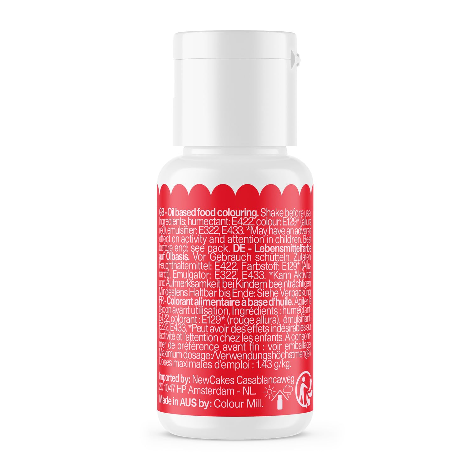 Colour Mill Oil Blend Food Colouring Red - Colorant Alimentaire Liposoluble Base d'Huile - 100 ml