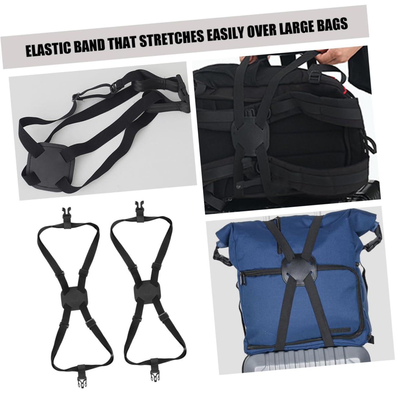 Homoyoyo 5 Set Cinghie Elastiche Per Fissaggio Regolabile in Pu Per Valigie Sicurezza Durante Viaggi 2 Pezzi*5