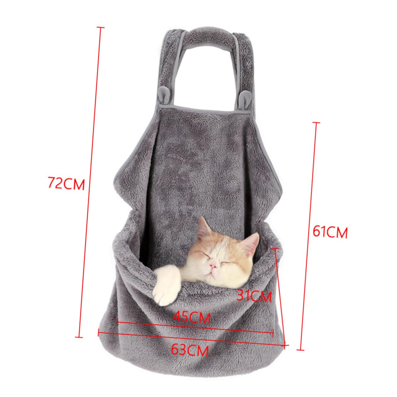 Katzen Trageschürze Tragbar für Katzen und Kätzchen aus Plüsch