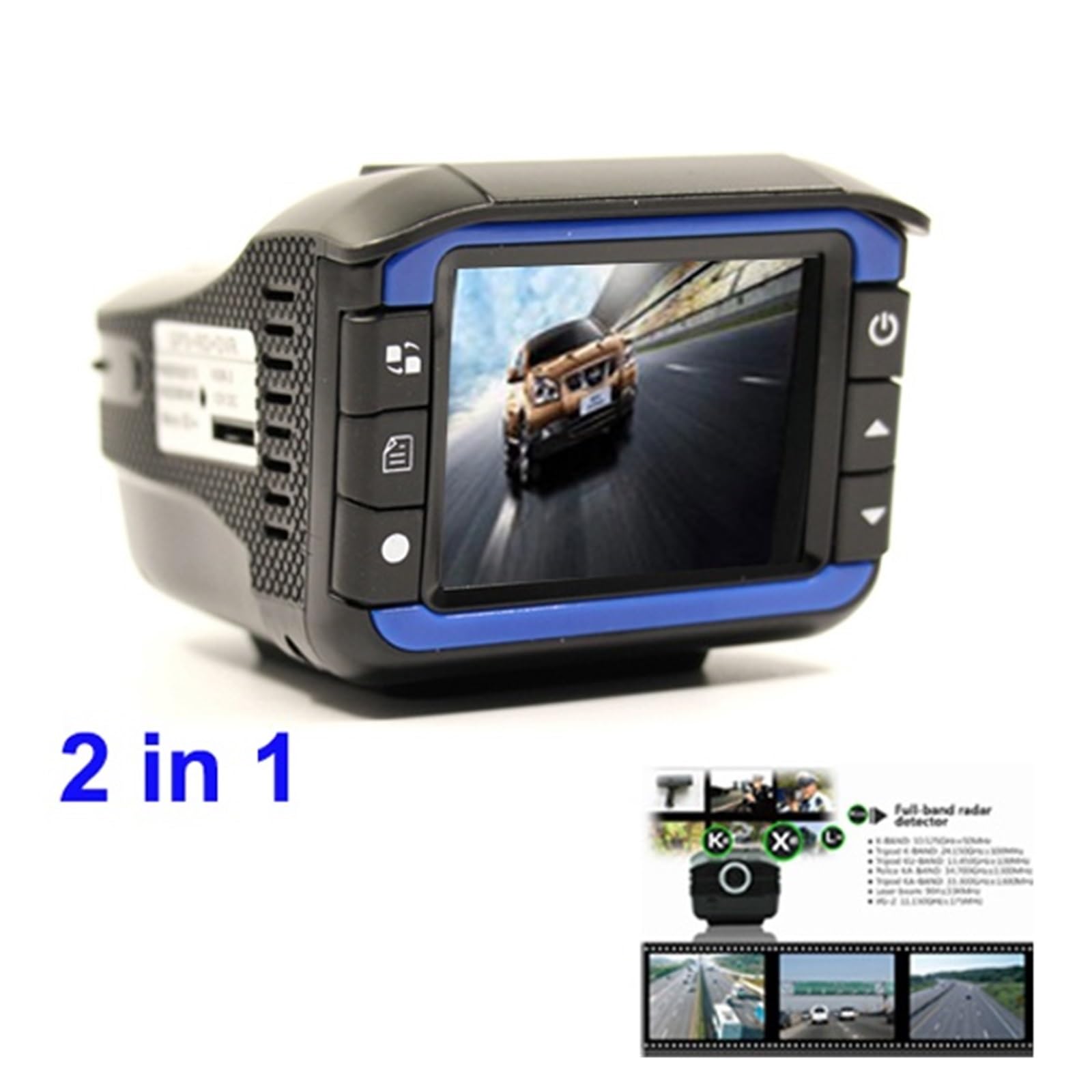 Cámara DVR For Coche, Detector De Radar 2 En 1, Versión 2,4 ", Cámara De Salpicadero, Lente De 150 Grados, Tacógrafo, Dispositivo De Advertencia De Tráfico