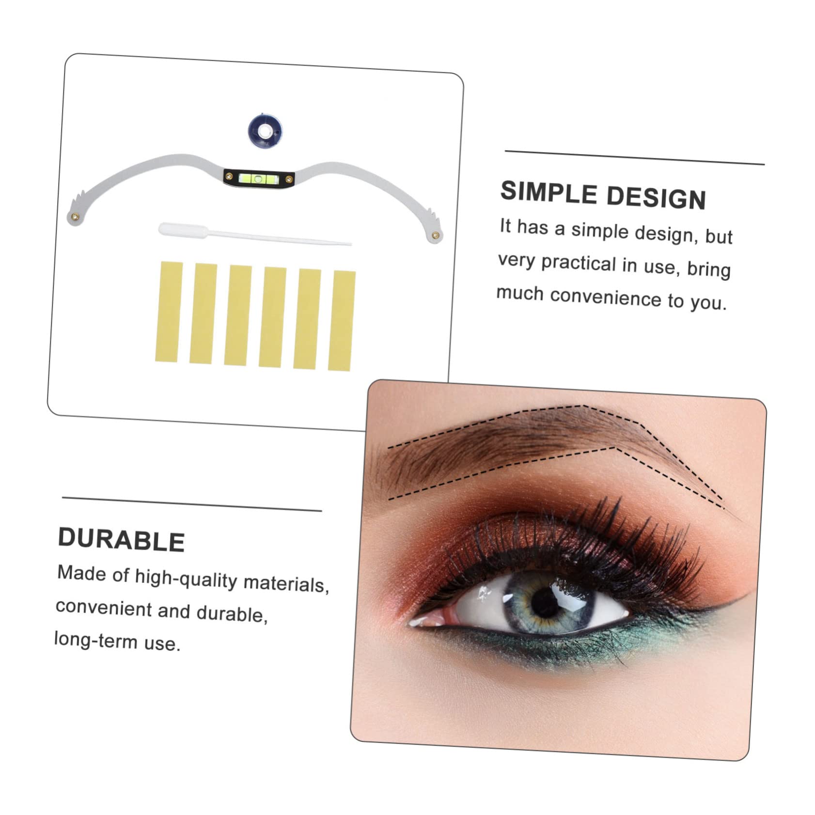 Healvian 3pezzi Strumento Di Misurazione Sopracciglia Righello Posizionamento Per Microblading Design Curvo Leggero Per Sopracciglia Simmetriche e Naturali