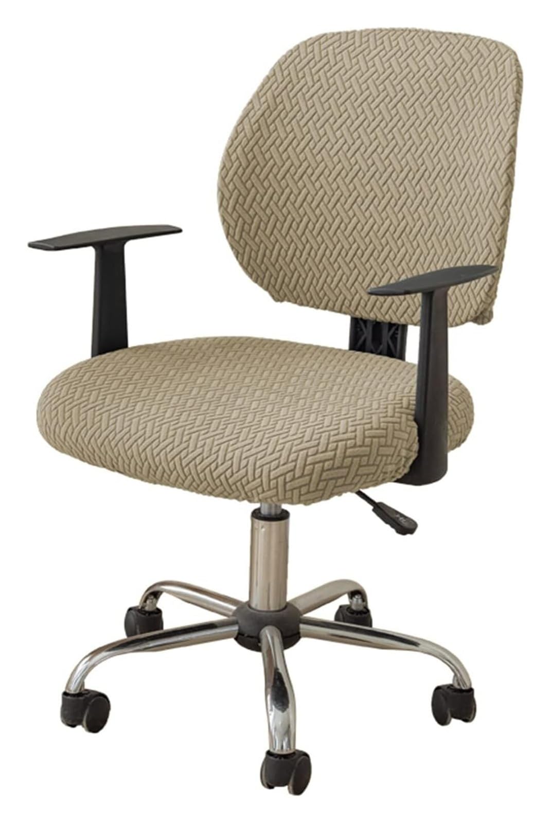AOICXB Office Chair Seat Covers,Chair Protectors Computer, Corn Silk Fabric Removable Washable Rotating Swivel Chair Covers(Coffee,4PCS)