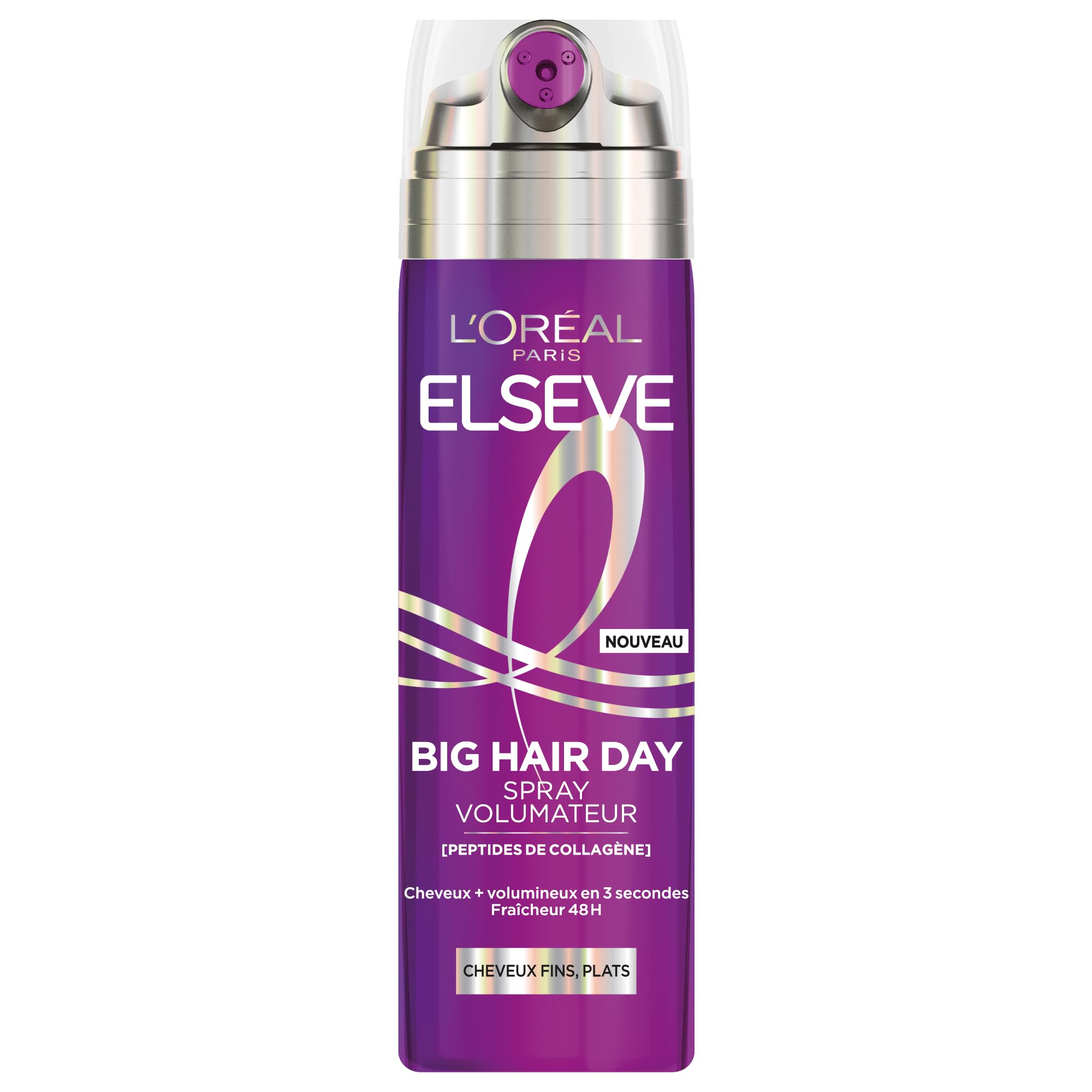 L'Oréal Paris – 2-in-1-Spray für Volumen & Frische – feines & flaches Haar – Sofortiger Lift-Effekt – Frauen & Männer – Angereichert mit Kollagenpeptiden – Elseve Collagen Lifter Big Hair Day