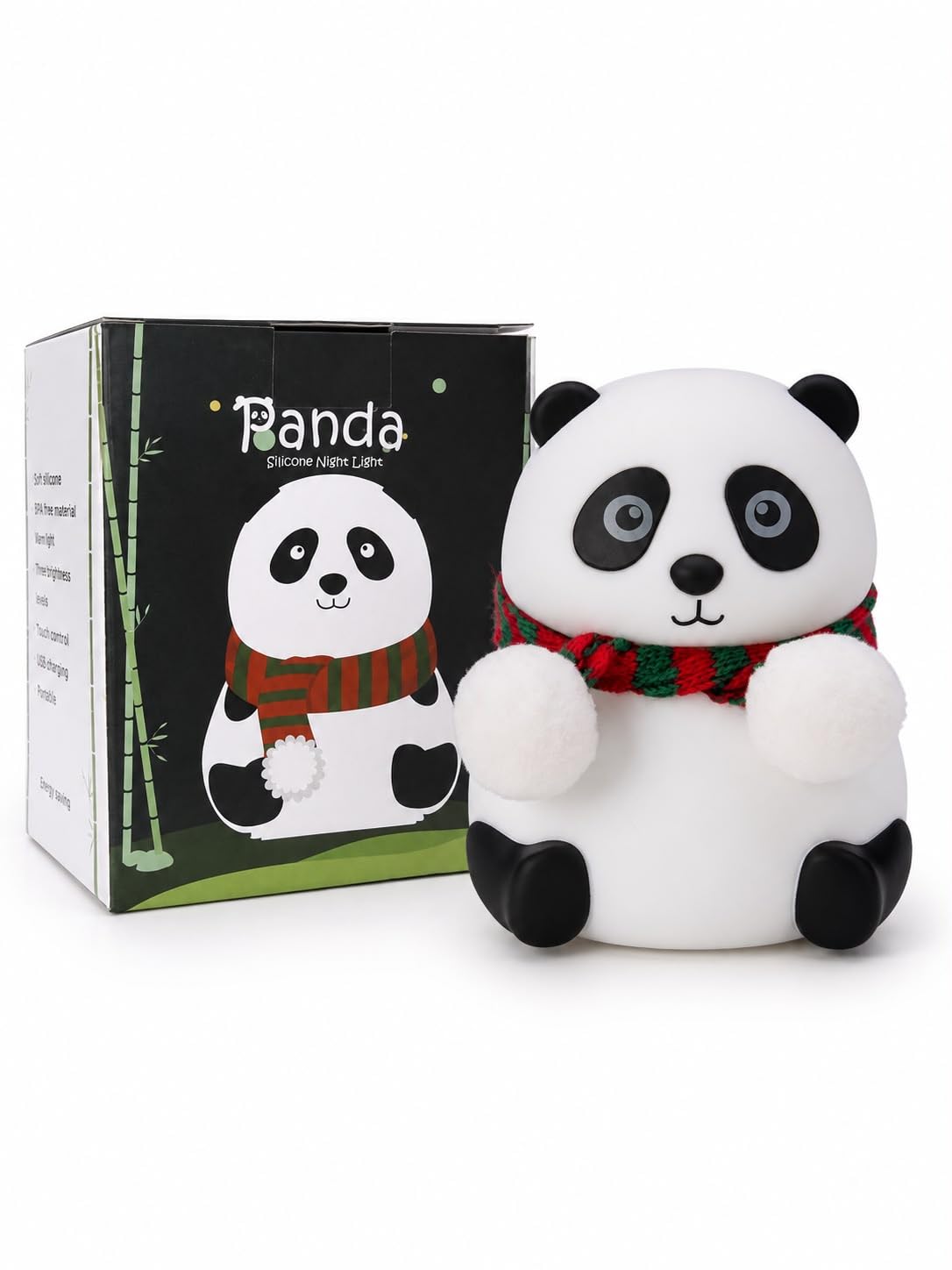 Panda Touch Silicone Lamp Rechargeable Multicolor Night Light for Kids, Girls & Boys|Cute Close-Eye Panda Design-image-46