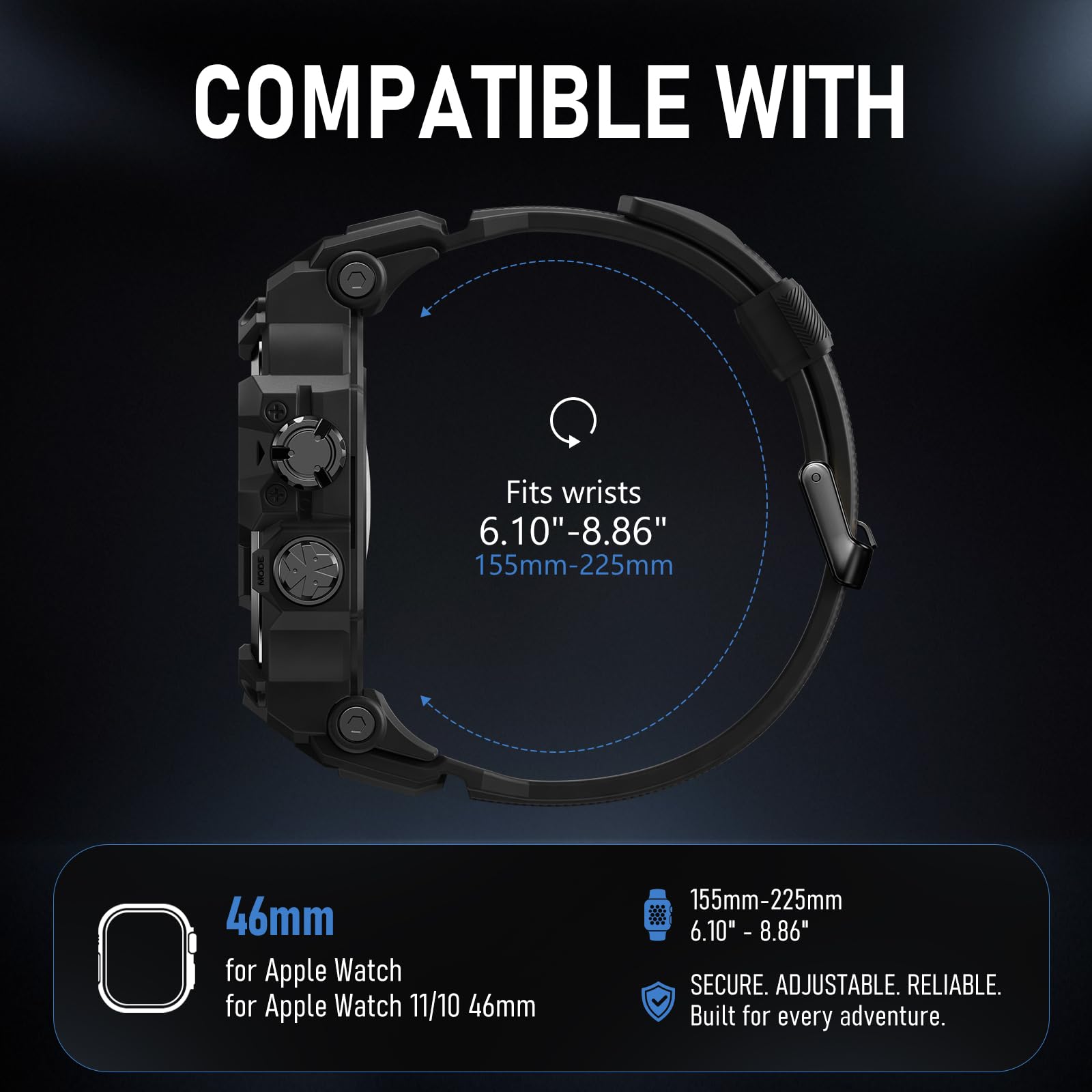 BXUXOHS Custodia e cinturino per Apple Watch 49 mm, robusto paraurti in