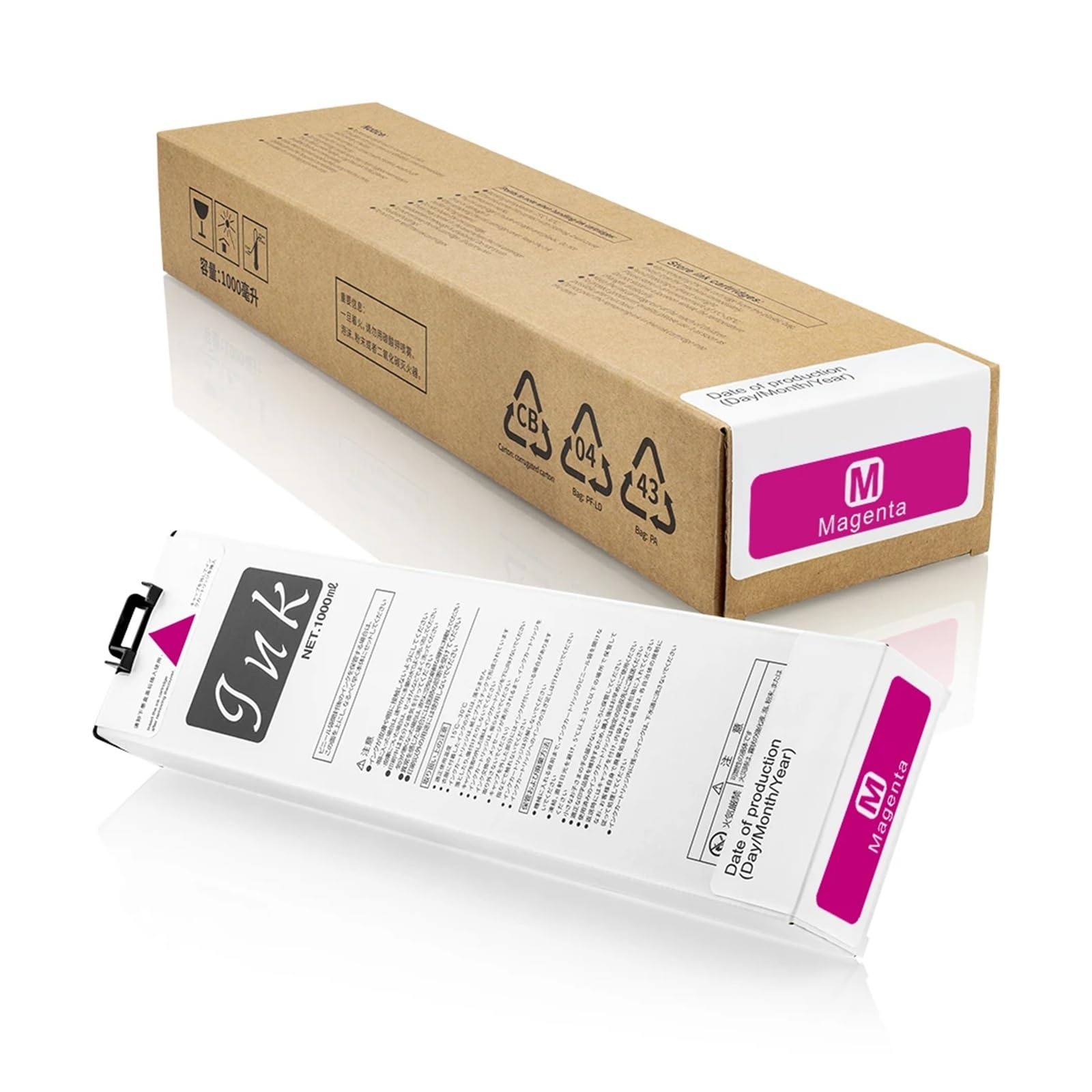 Generico Cartuccia d'inchiostro, compatibile con Riso | Stampante X7050 1000 ml/pz(Magenta)