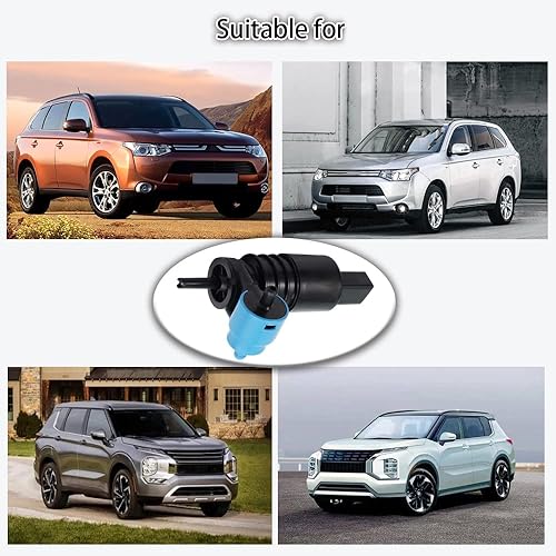 Miniatura 7 de ASUBHA Bomba de limpiaparabrisas de automóvil de doble orificio, OEM #8260A059, 8260A021, 8260A082 compatible con Dodge, Jeep, Chrysler, Ford, Audi,