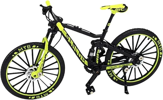 YEIBOBO ! Alloy Mini Downhill Mountain Bike Toy, Die-cast BMX Finger Bike Model for Collections (Black/Green)
