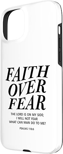 Vista 20 de Funda para iPhone 12 Pro Max Faith Over Fear Bible Verse Christian Religious Men Women