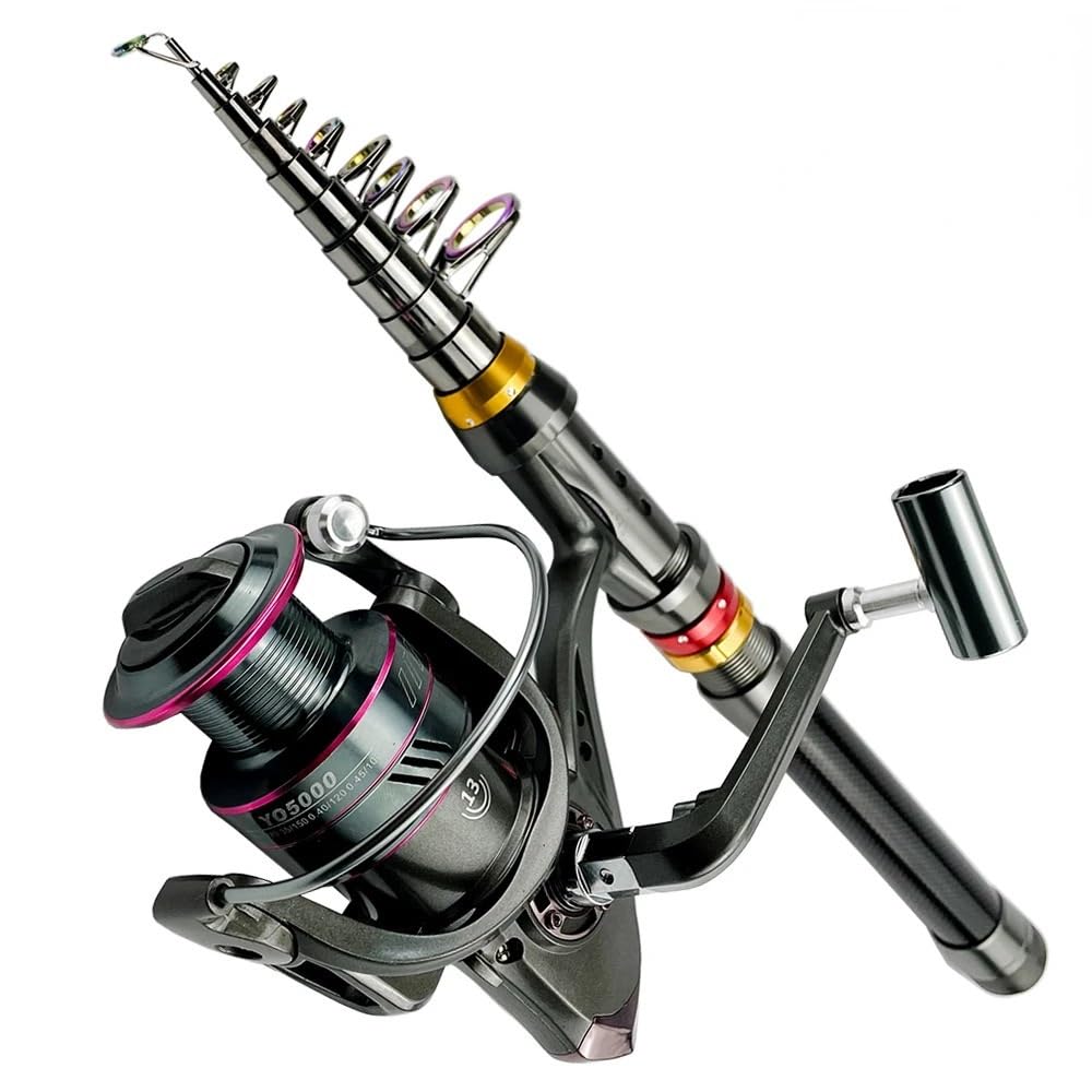 Wędka, Telescopic Spinning Fishing Rod Reel Set 1.8-3.6M Ultralight Metal Spool Sprzęt wędkarski