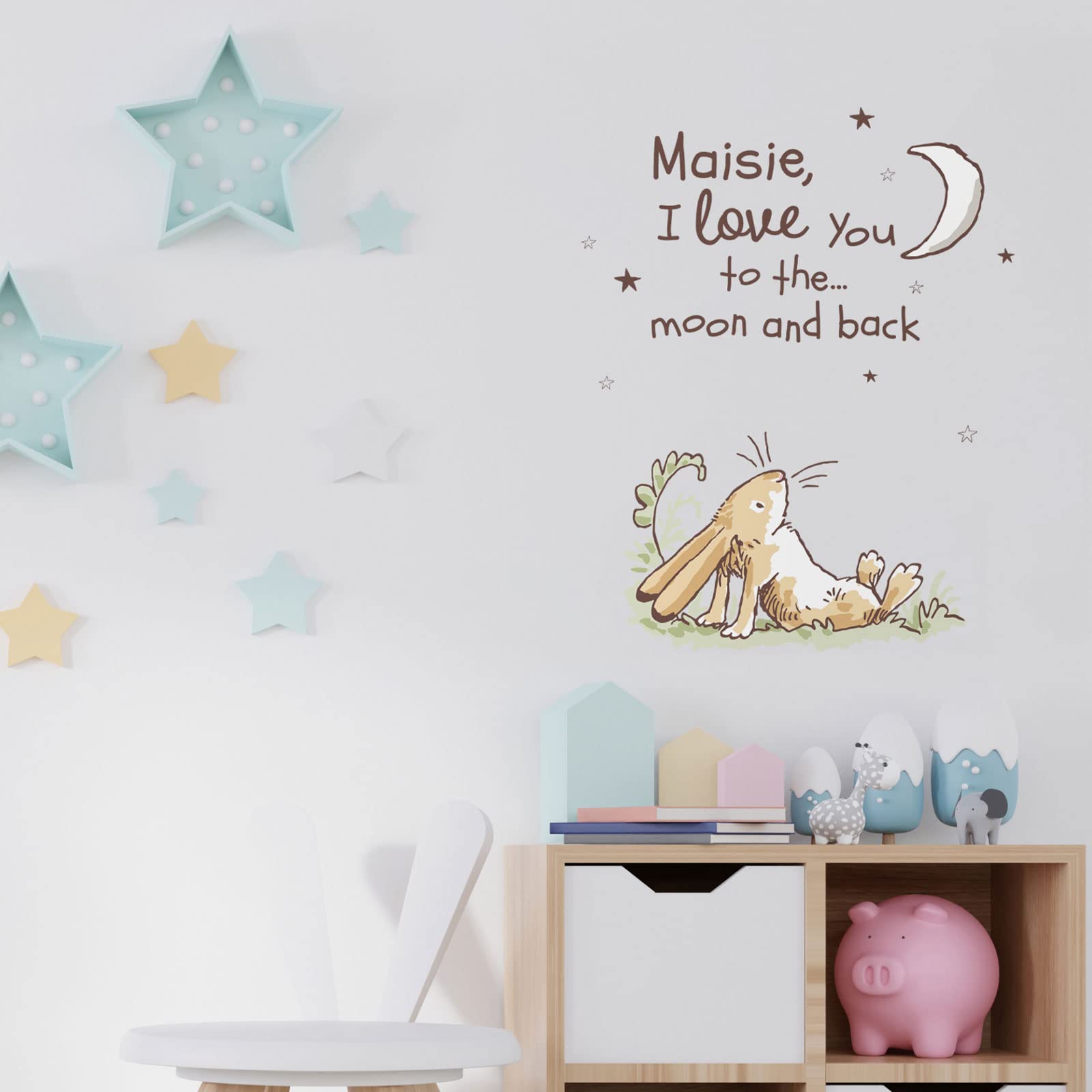Stickerscape Guess How Much I Love You Wall Stickers - Personalised 'I Love You' - Large | Nursery Wall Decor, Woodland Theme | Easy to Apply, Cleanly Removable