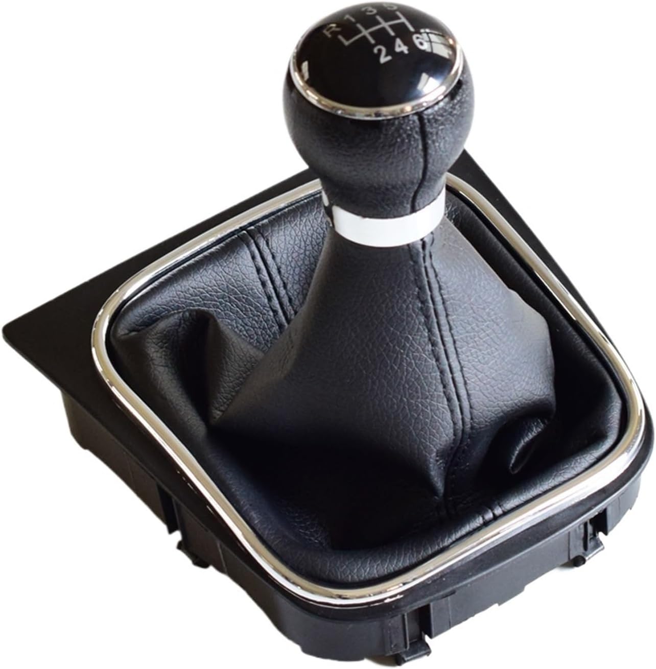 Car Shift Gear Knobs Covered Leather Knob with Gaitor Fit for VW Fit for Golf 6 VI MK6 Fit for Jetta 5 Fit for Golf 5 V MK5(6Speed-Boot)