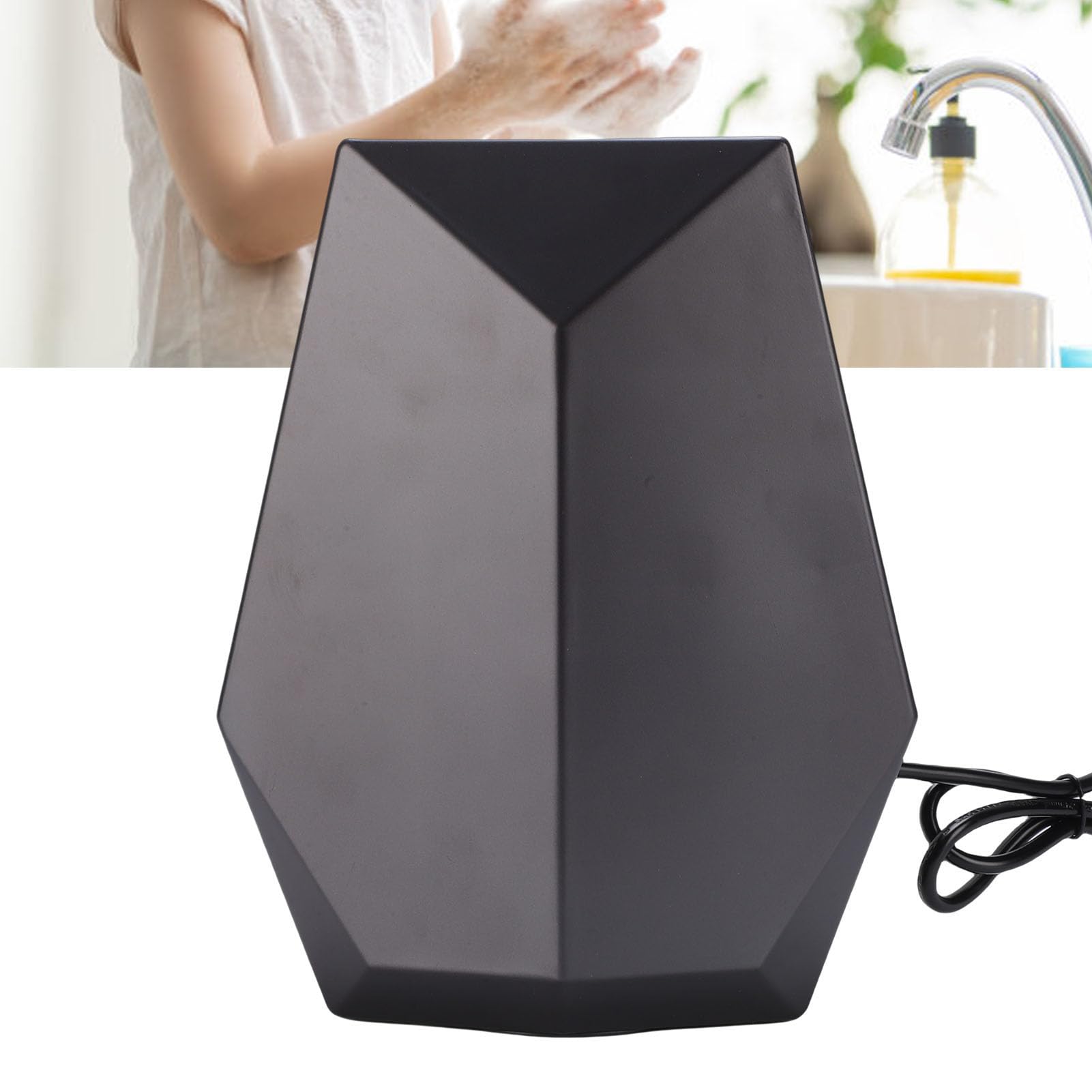 Qcwwy Secador de Manos con Detección Automática, 1600 W, Funcionamiento sin, 45 ℃, Viento Caliente, Secador de Manos Eléctrico Montado en la Pared para Baño, Inodoro, Comercial, (Enchufe Europeo