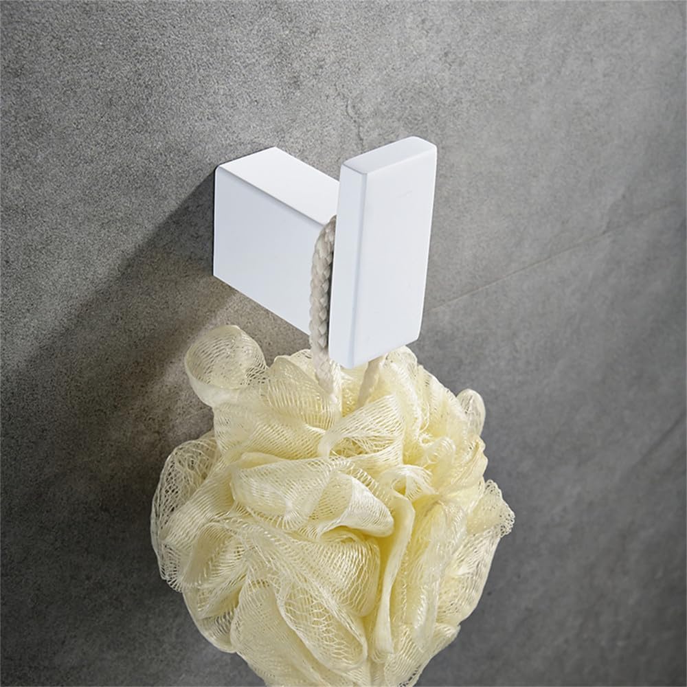 Türhaken Badezimmerhaken Badezimmer-Hardware-Set, weißer Bademantelhaken, Handtuchhalter, Stangenregal, Seidenpapierhalter, Zahnbürstenhalter, Badezimmerzubehör, Bademantelhaken, A(Color:Robe Hook)