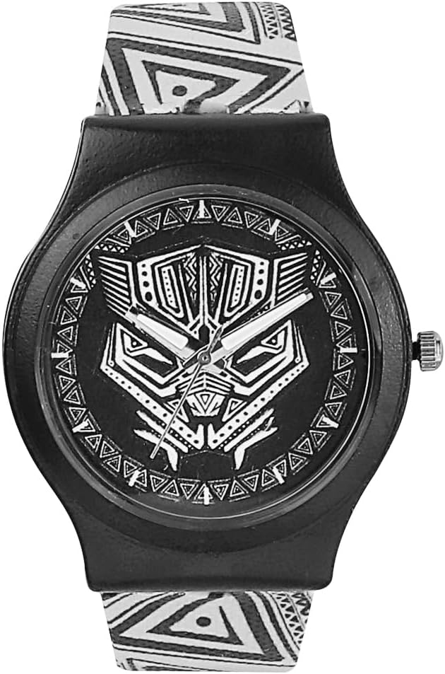 Marvel Black Panther Kids Wrist Watch – Round Analogue Cartoon Watch for Boys...