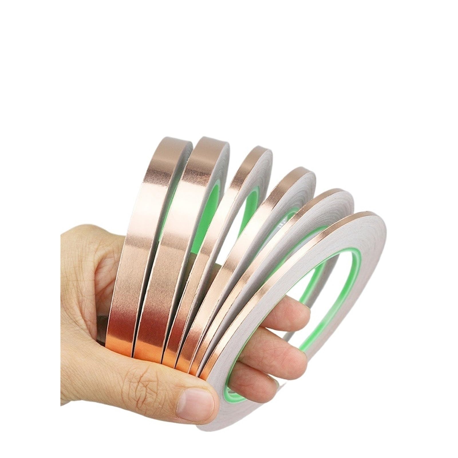 Nastro conduttivo, foglio di rame, Nastro conduttivo in lamina di rame Doppia colla 0,06-10 mm 10 m Riparazione Schermatura Artigianato (0,06 mm - 5 mm)