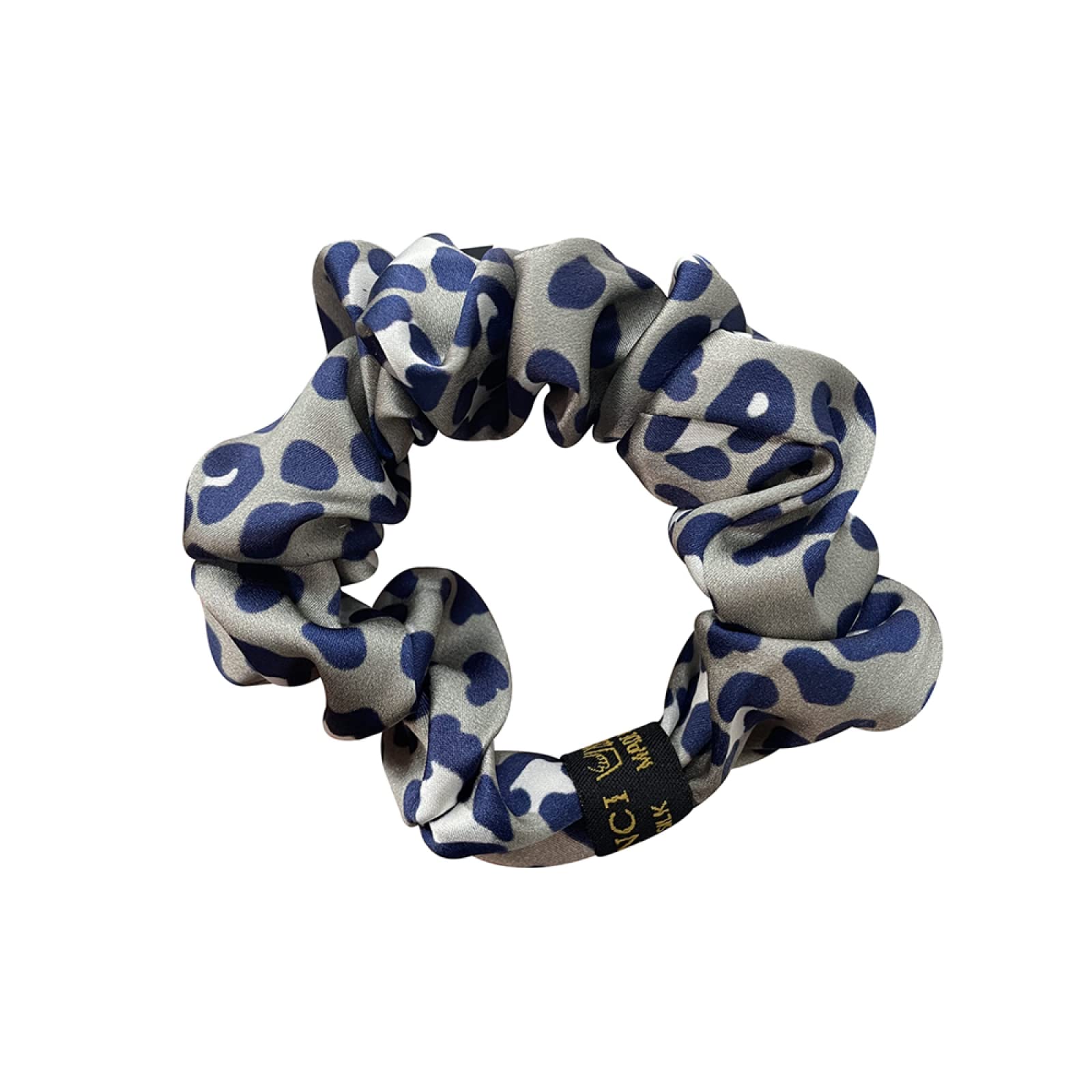 Pure Stain Silk elastyczna gumka do włosów Solid Leopard 3.5cm Scrunchies Scrunchie dla kobiet damskie gumki do włosów, pomarańczowy (niebieski)