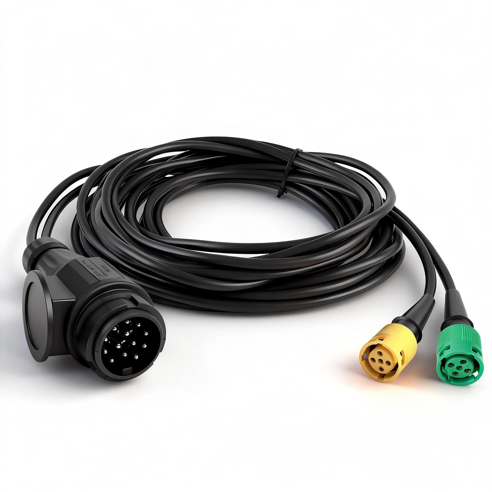 AOHEWEI Cavo Rimorchio 5.5 m Spina 13 Pin e 2X Connettore 5 Pin Cablaggio con Connettore a Baionetta per Illuminazione Rimorchio Luci Posteriori