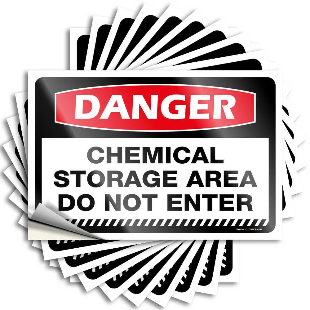 Home Bar Accessories Fire Sticker - Danger Chemical Storage Area Do Not Enter Removable Decal Water Easy Peel for Drinking(12X18CM)