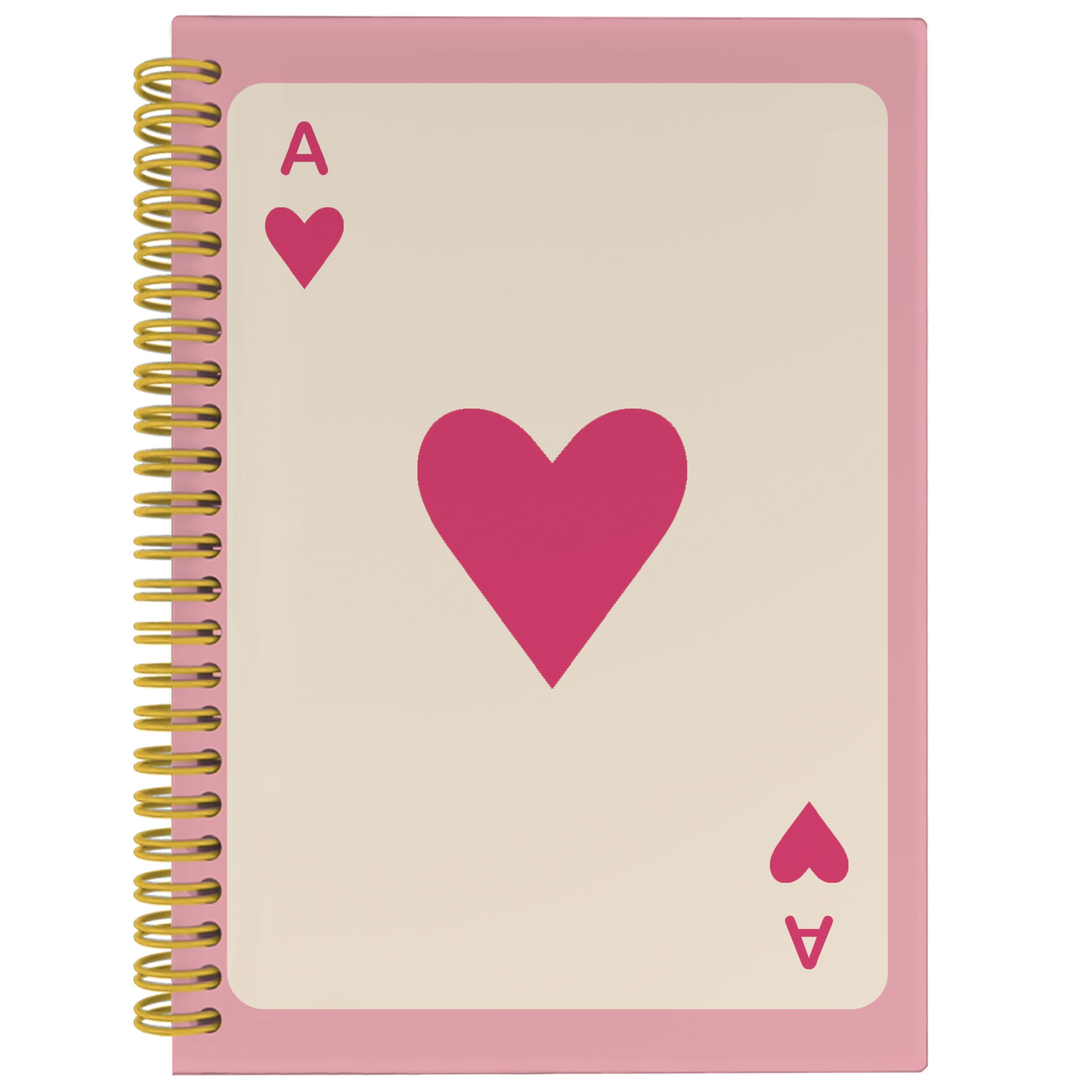 BESERH Pink Ace Card Preppy Notebook, Funky Retro Y2K Trendy Pink Aesthetic Notebooks Journal, Pink Office Supplies, Pink Desk Accessories, Spiral Notebook 5.5x8.3 with 164 Pages