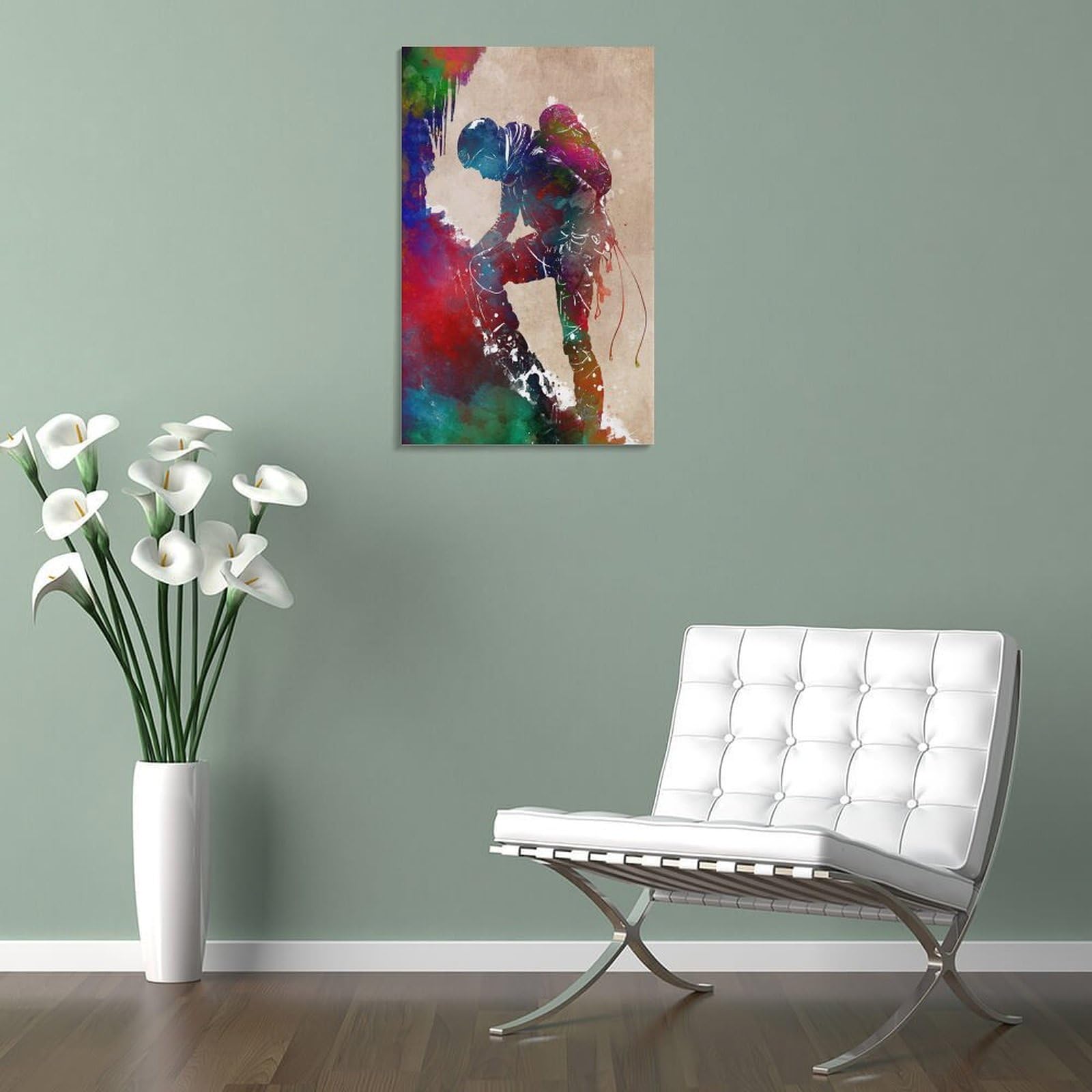 POLIUAWS Bergsteiger-Klettersport-Poster, Leinwandbild, Wanddekoration, moderner Kunstdruck für Zuhause, 20x30 Zoll (50x75 cm)
