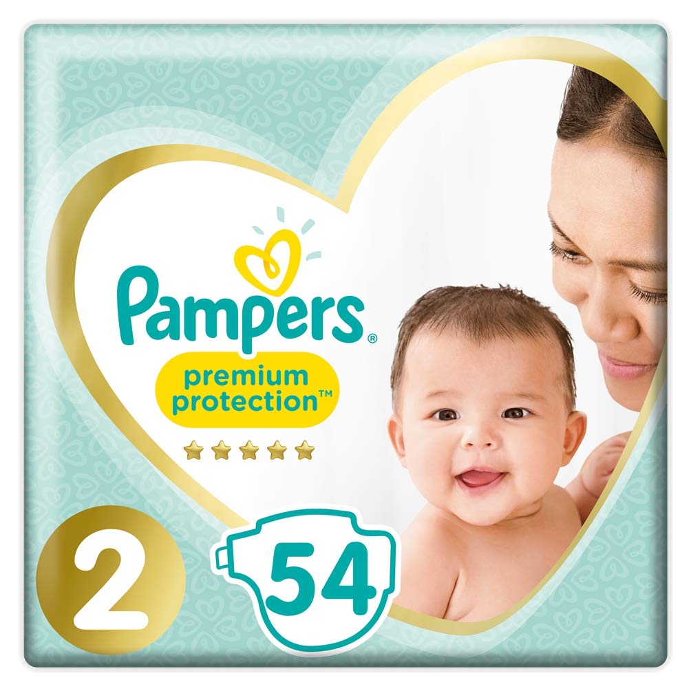 Pampers Premium Protection New Baby Nappies Essential Pack - Size 2, 54 Nappies