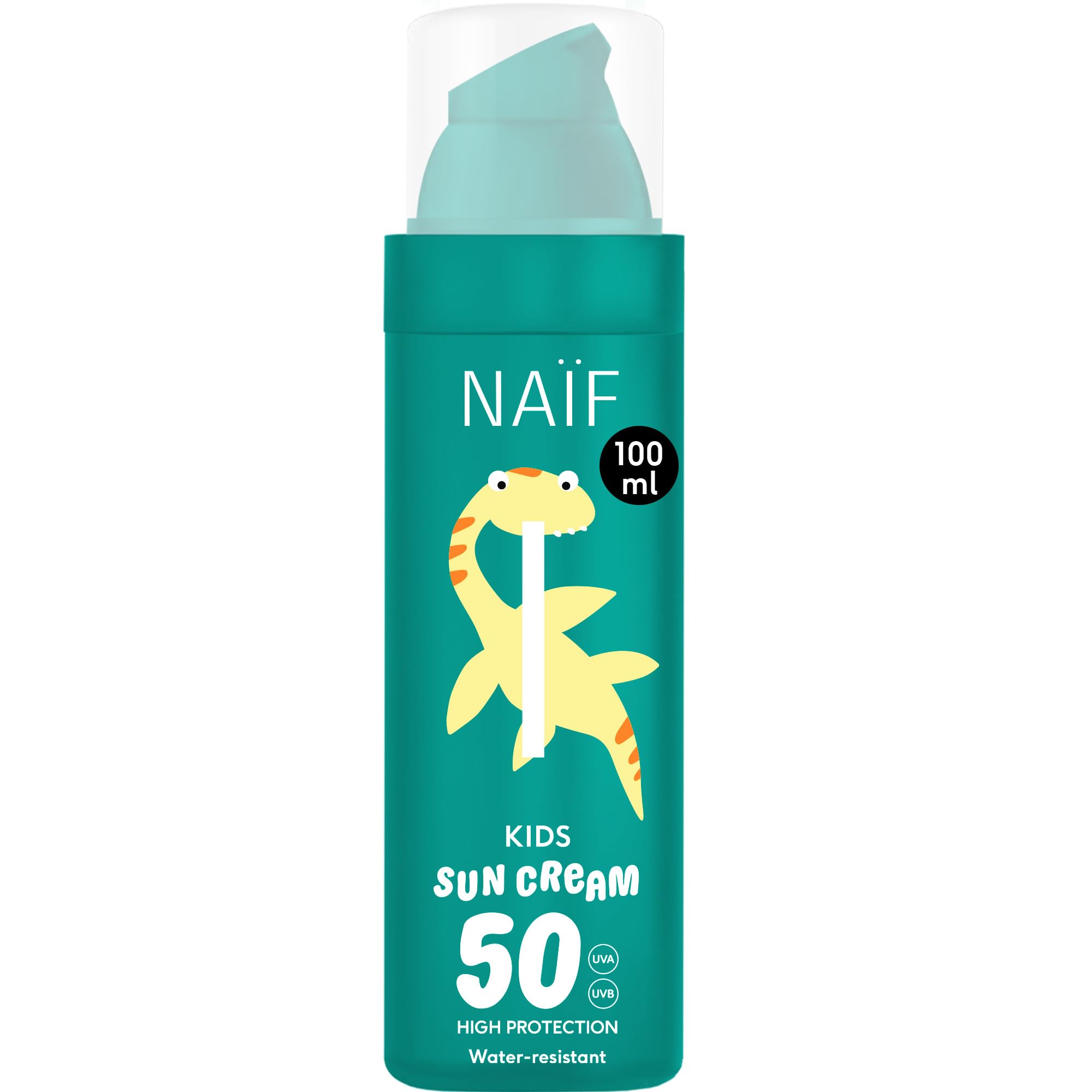 Naïf - Lotion solaire pour enfants - SPF 50 - Dès 3 ans - Protection UVA et UVB - Résistante à l'eau - Testée dermatologiquement - Sans microplastiques - Parfumée - 100 ml