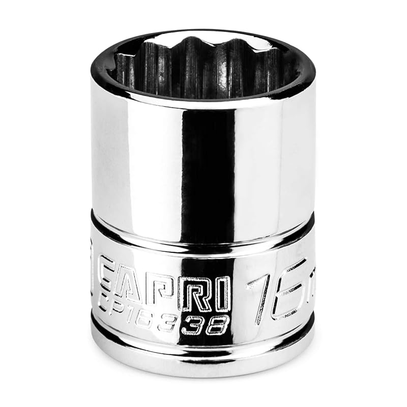 Soquete raso 16 mm Capri Tools, encaixe de 9,5 mm (3/8 pol.), 12 pontas, métrico
