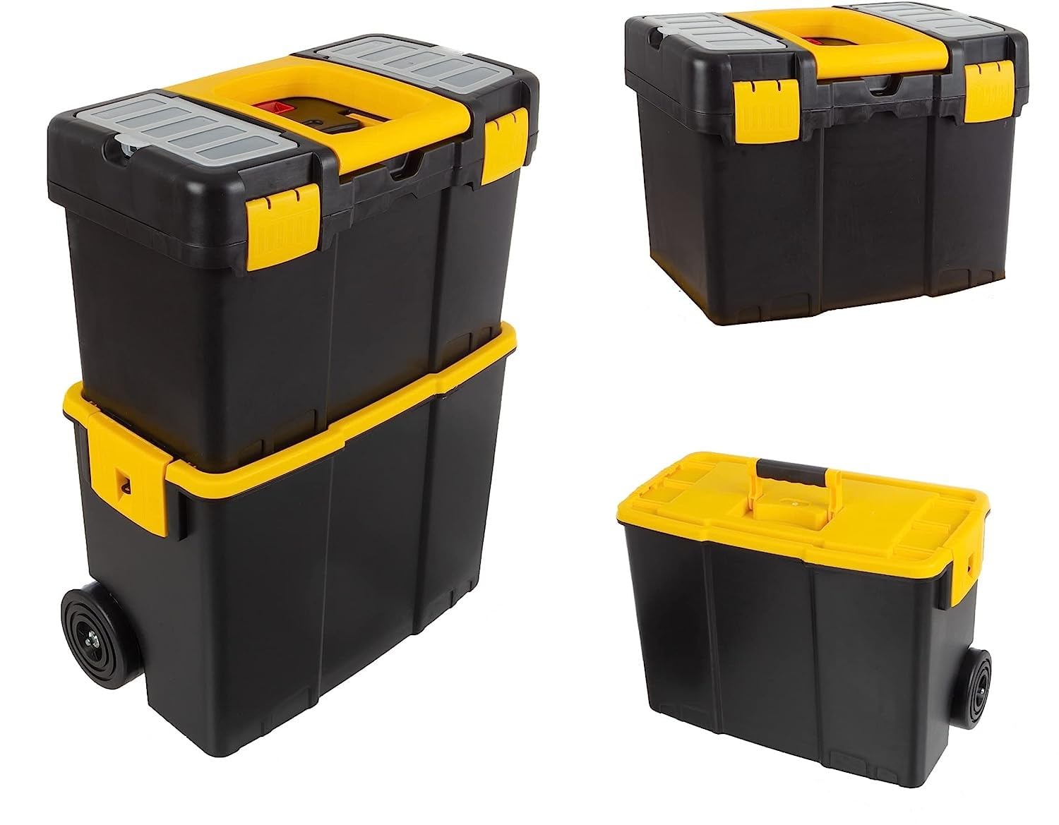 Handy Carrello Portautensili, 2in1, Polipropilene, Giallo e Nero - Carrelli portautensili, Ideale per Elettroutensili e Garage
