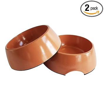 American Pet Supplies Dog Bowls, Set of 2 Bamboo Bowls for Puppies and Dogs, 24 oz, Coral