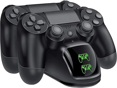 Porro Fino PS4 PC Controller Charger, Dual USB PS4 Controller Charging Station for Sony Playstation 4/ PS4/ Slim/ PS4 Pro Charging Dock Stand Station