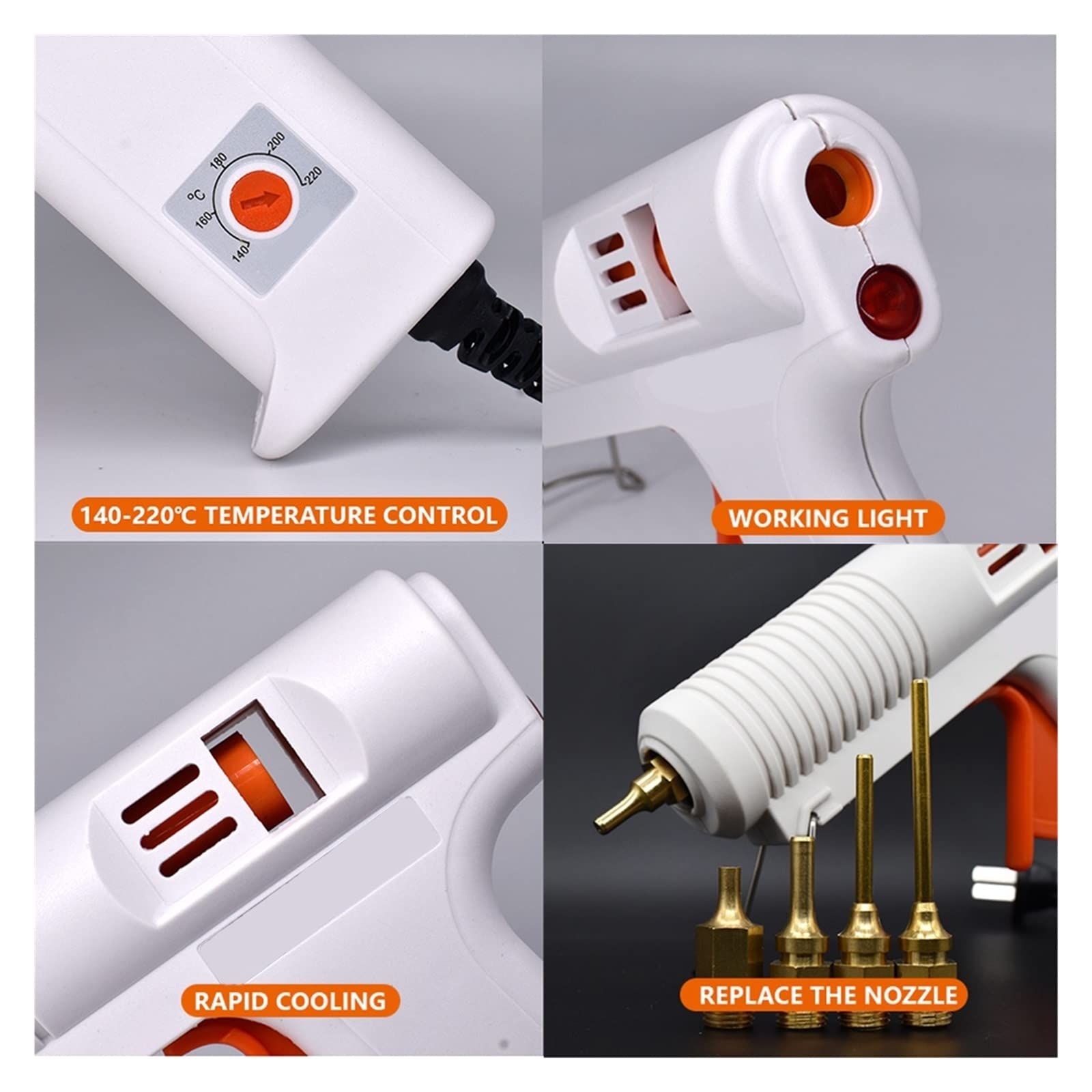 Pistolet Do Klejenia Na Gorąco Termostat 150w Wymienna Dysza Przemysłowy Kleju DIY Proces Zestaw Naprawczy Ues 11mm Klej W Sztyfcie Szybkie Niezawodne Klejenie