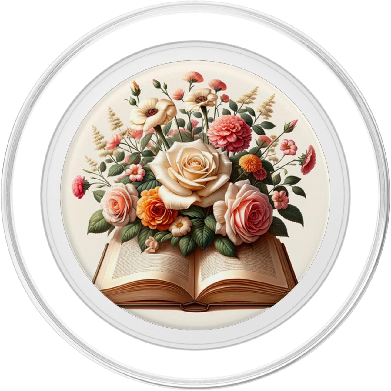 Librarian Flowery Book Lover Bookish Floral Aesthetic PopSockets MagSafe PopGrip for iPhone