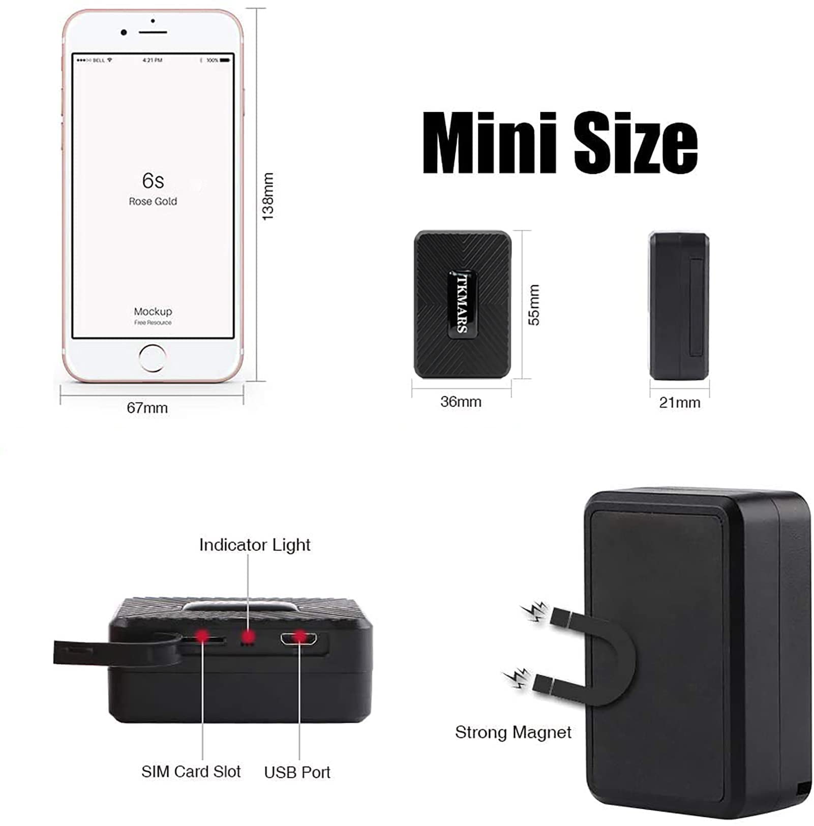 4G Mini GPS Tracker Spia senza Abbonamento, Micro Localizzatore GPS con APP Monitoraggio in Tempo Reale 30 Giorni Standby Forte Magnetico Impermeabile 1500mah TK913