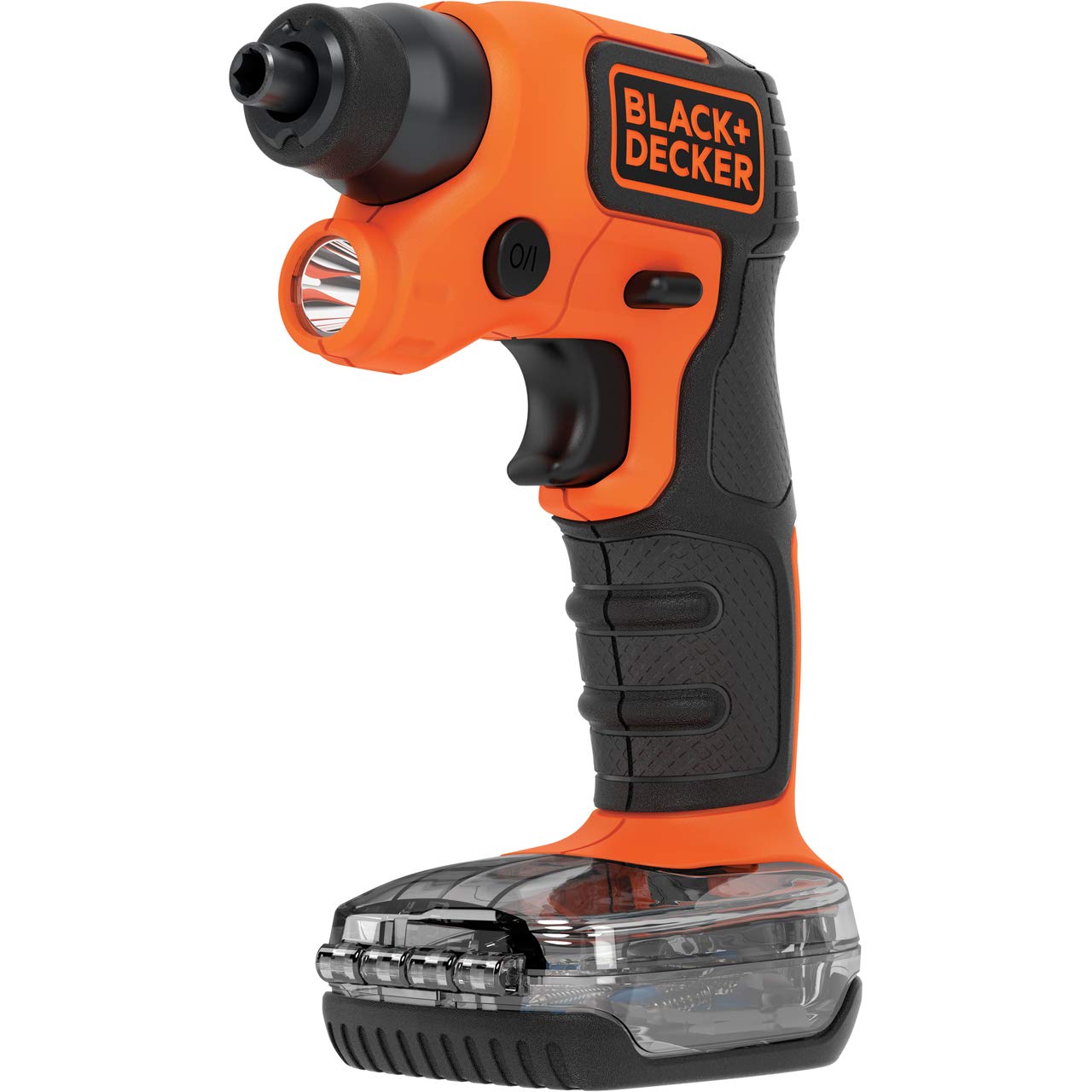 BLACK+DECKER Screwdriver with Flash Light & 30 Access, 5.5Nm 3.6v, Orange