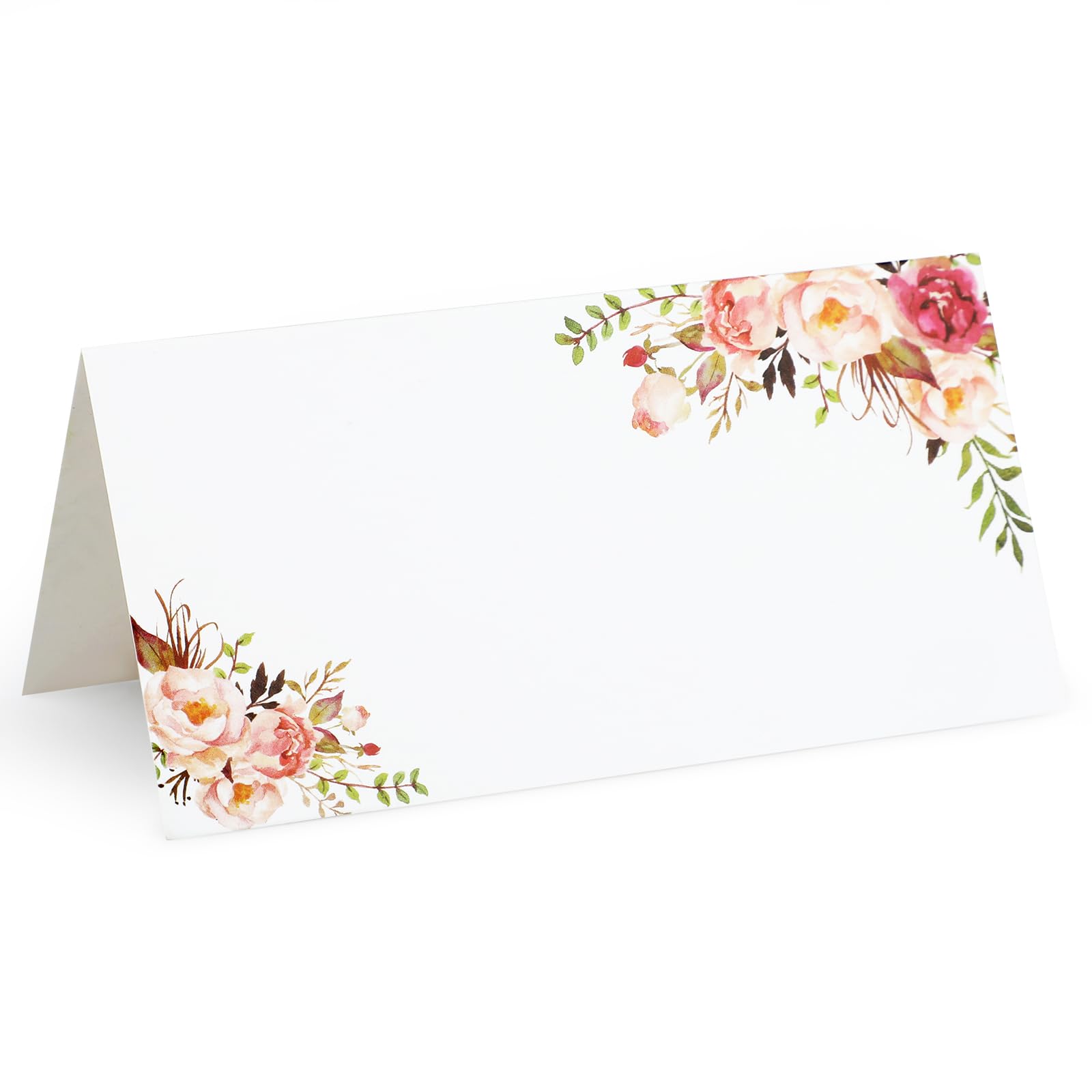100 segnaposto con fiori selvatici, 5 x 9,9 cm, segnaposto da tavolo, per matrimoni, feste di compleanno, baby shower