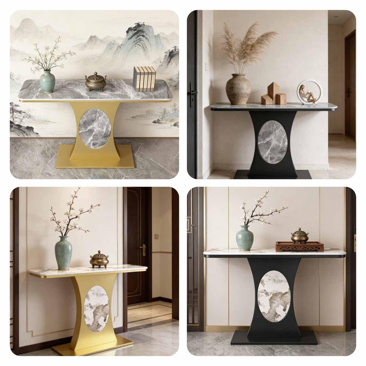 Nowoczesny stół wejściowy z zakrzywionym profilem stylowa konsola do przedpokoju do salonu mała przestrzeń meble ciemnoszary 120 x 30 x 80 cm przedpokój futrzany Recibidor.