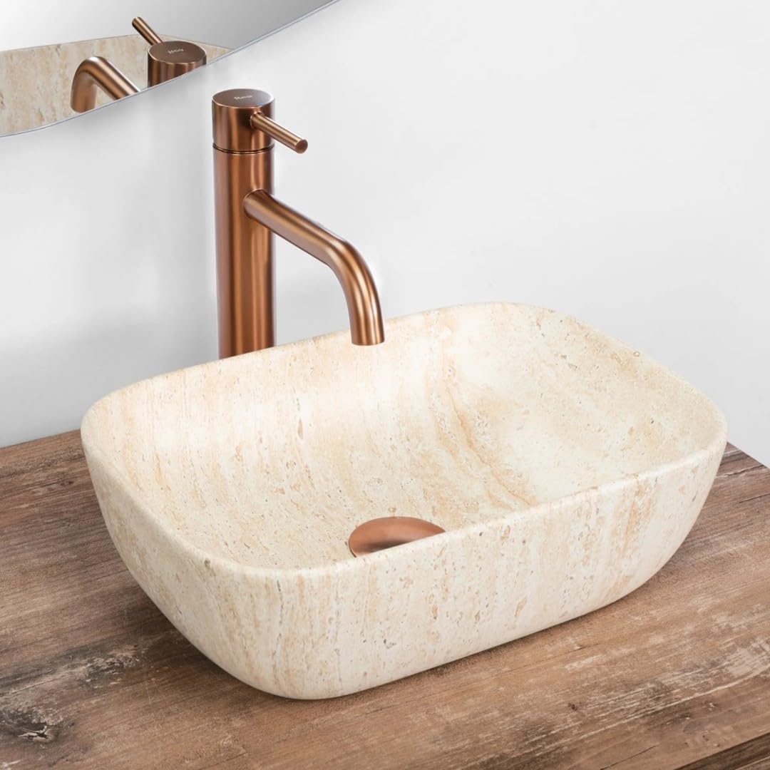 Aufsatzwaschbecken Matt Modern Waschbecken ohne Hahnloch - Elegant Aufsatzwaschbecken Oval für Badezimmer und Gäste WC - nur Bad Waschbecken - Modell 16